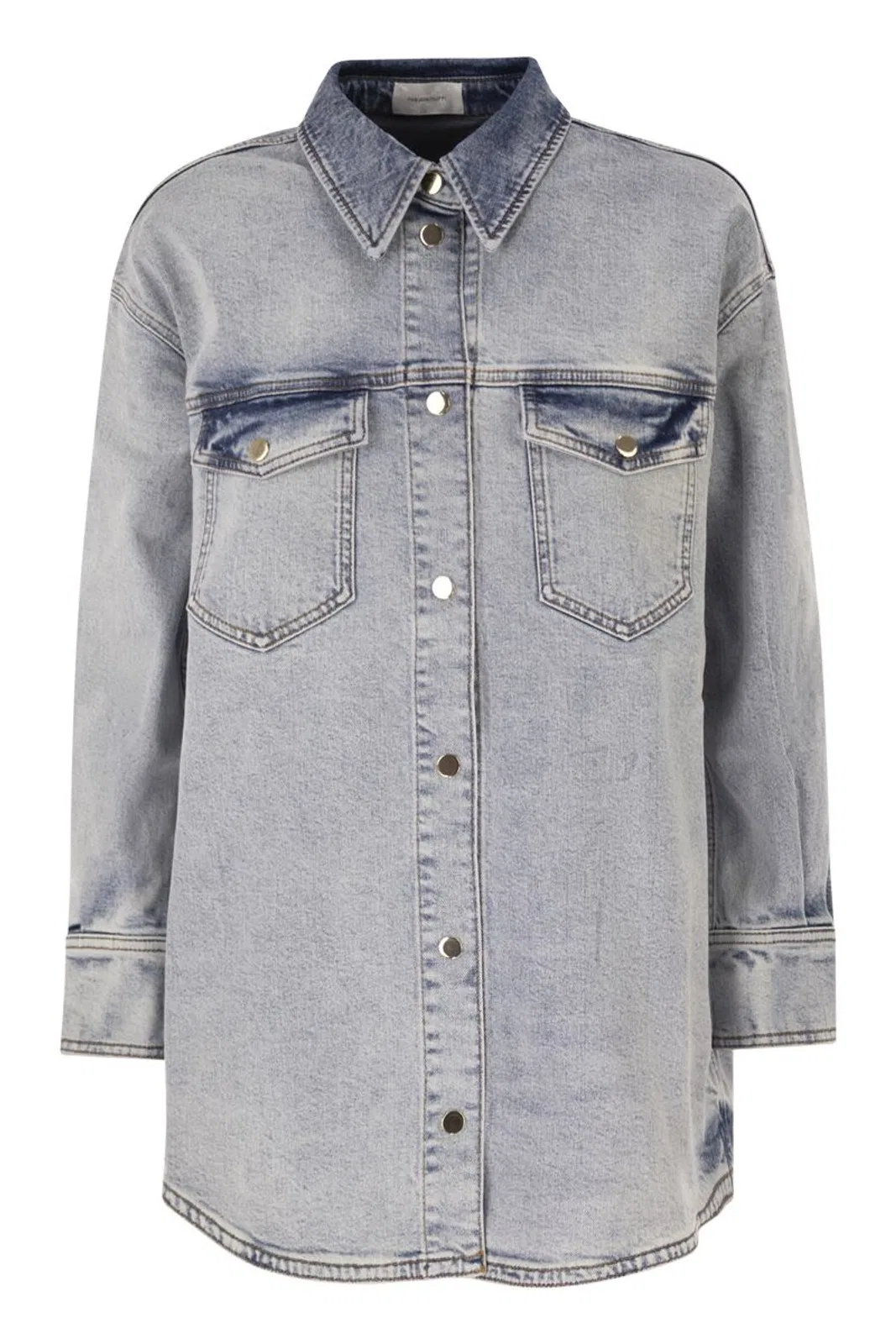 Boyfriend Shirt In Distressed Denim
