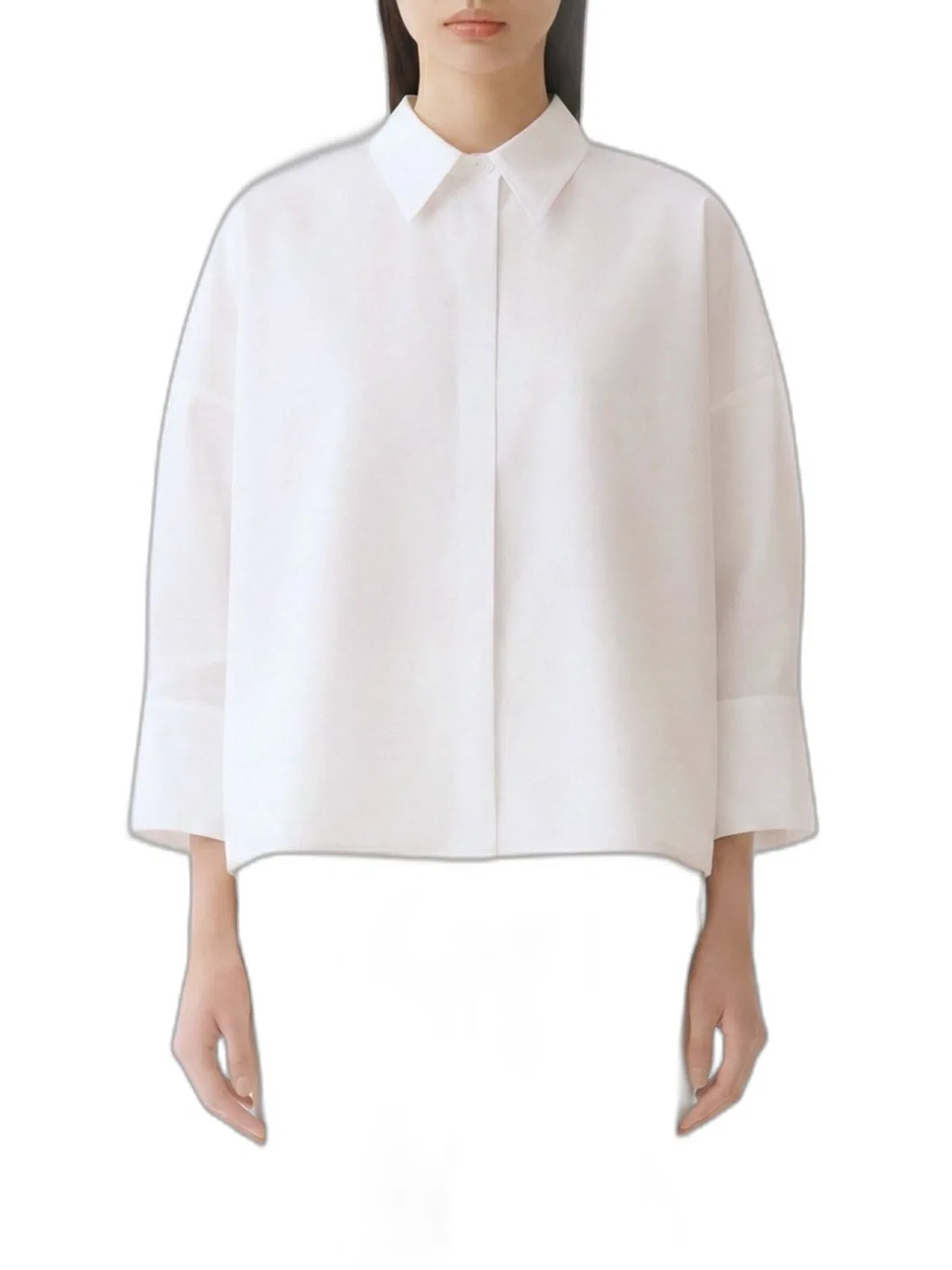Cropped Poplin Shirt With Detail On The Back