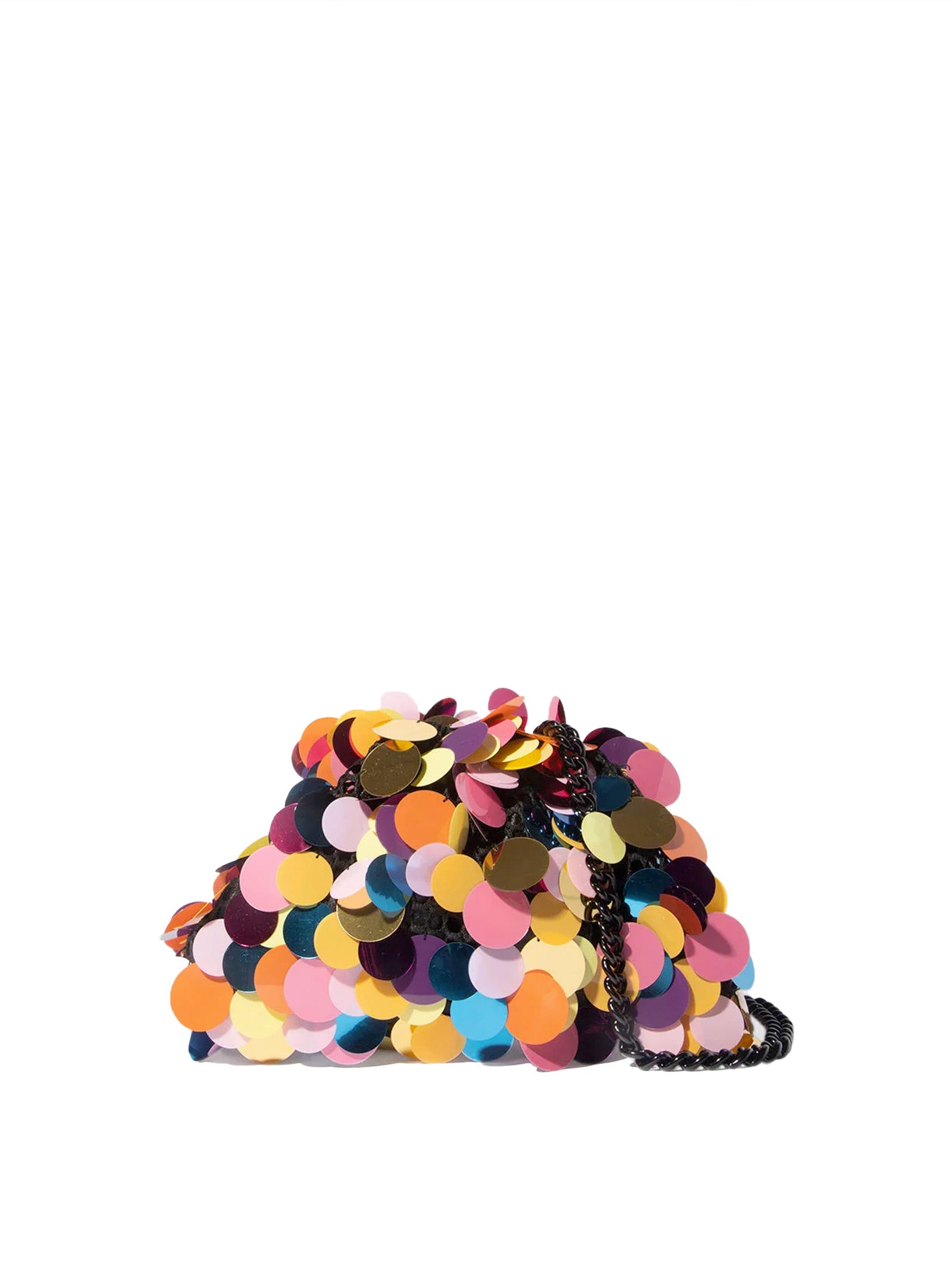 Hand Embroidered Fabric Clutch Bag With Maxi Sequins