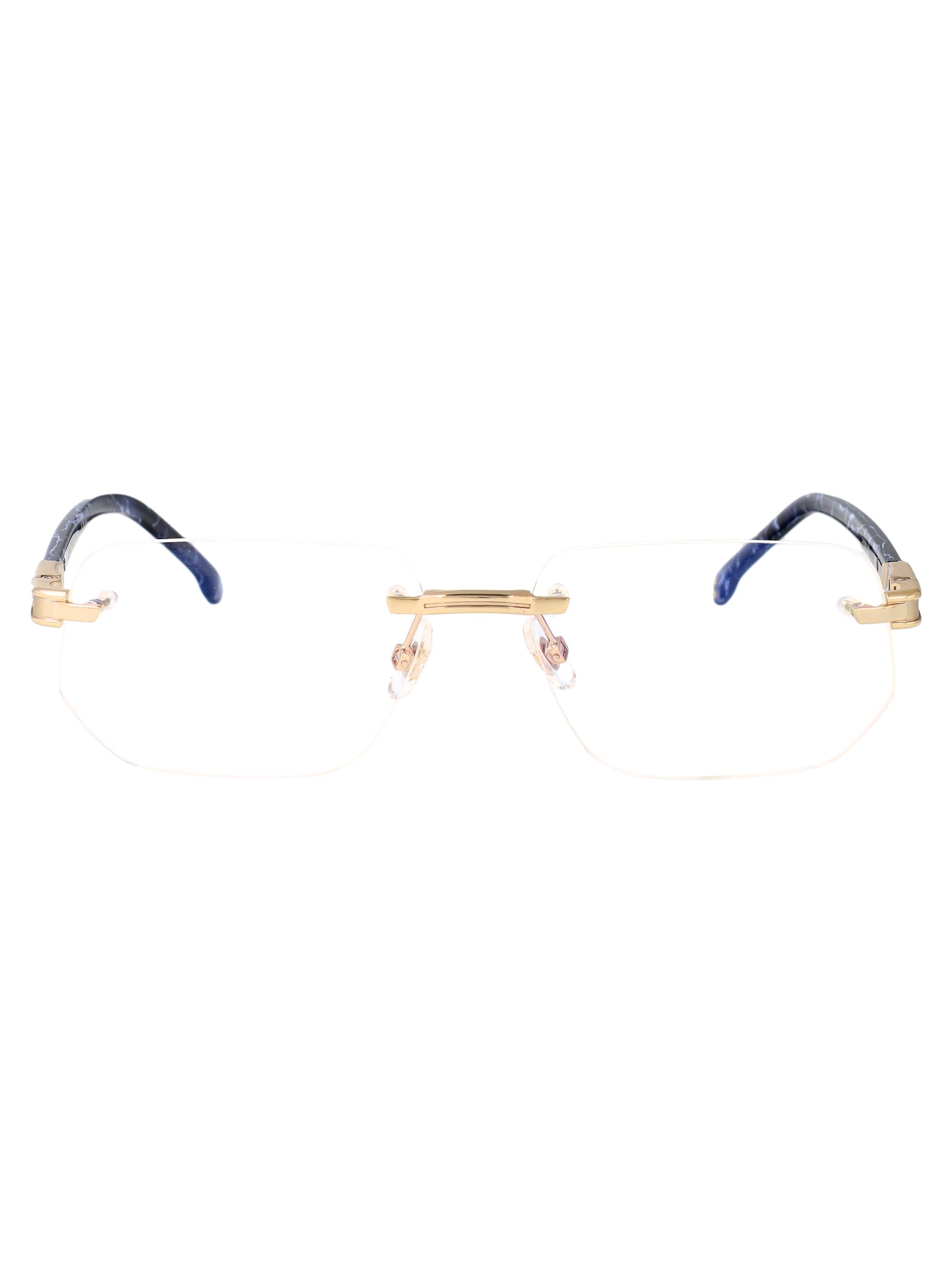 Gold Blue Metal Glasses