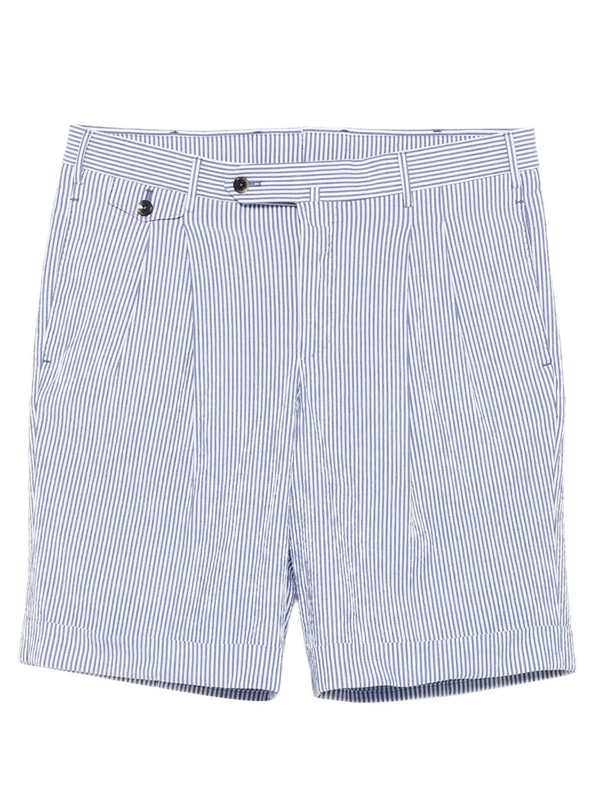 Striped Seersucker Cotton Shorts