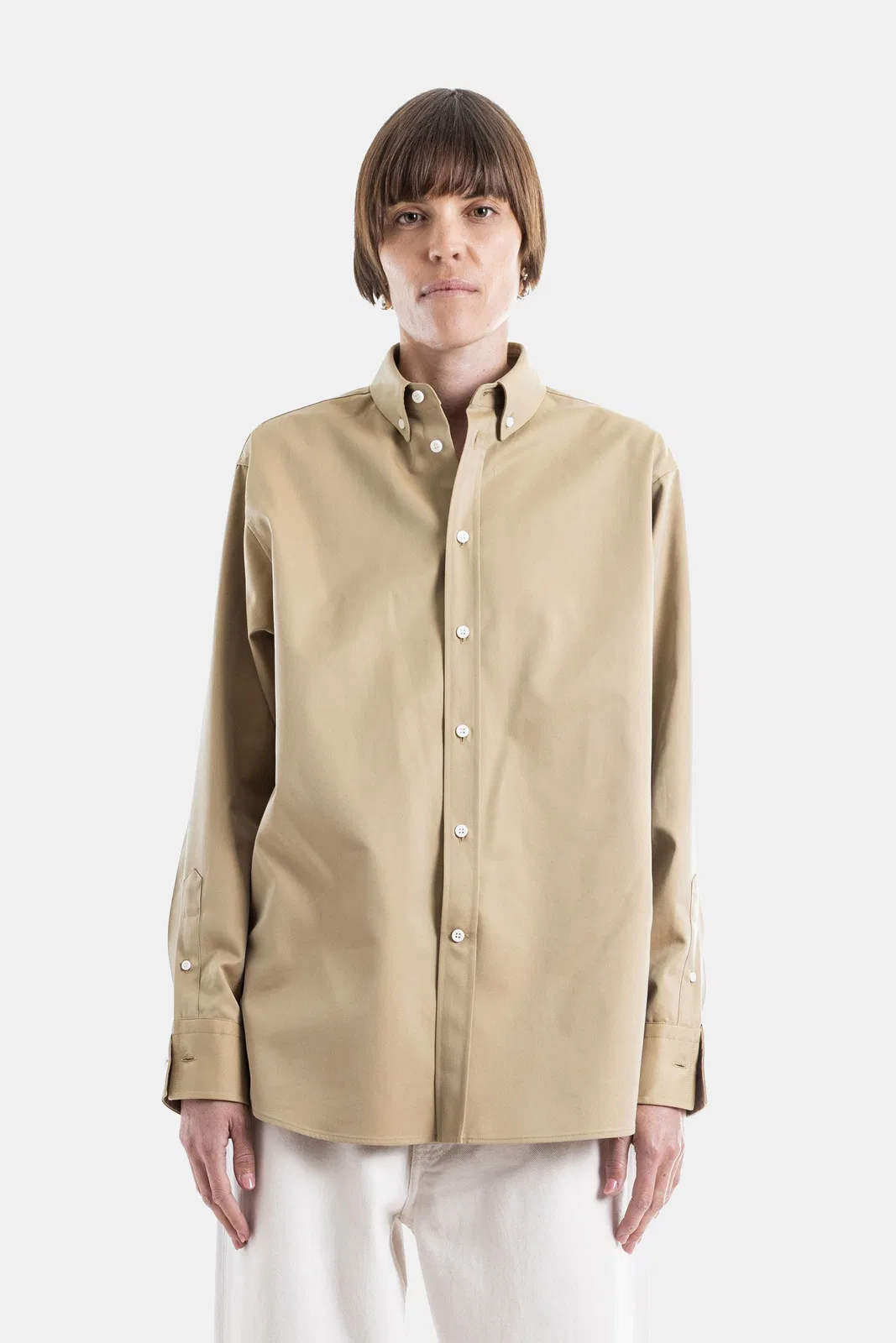Phoebe Philo Chemise Oversize À Col Boutonné Trench In Beige