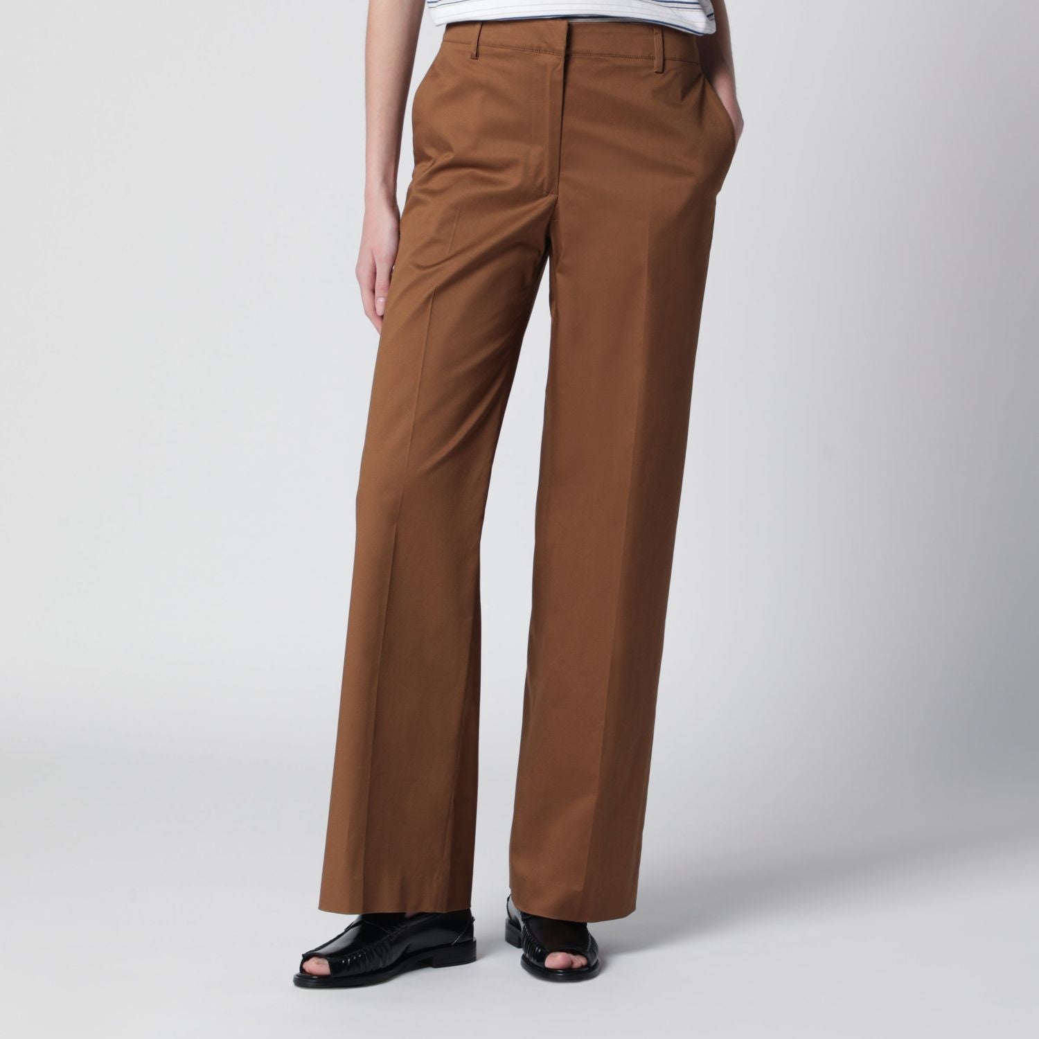 Francoise Beige Cottonblend Trousers