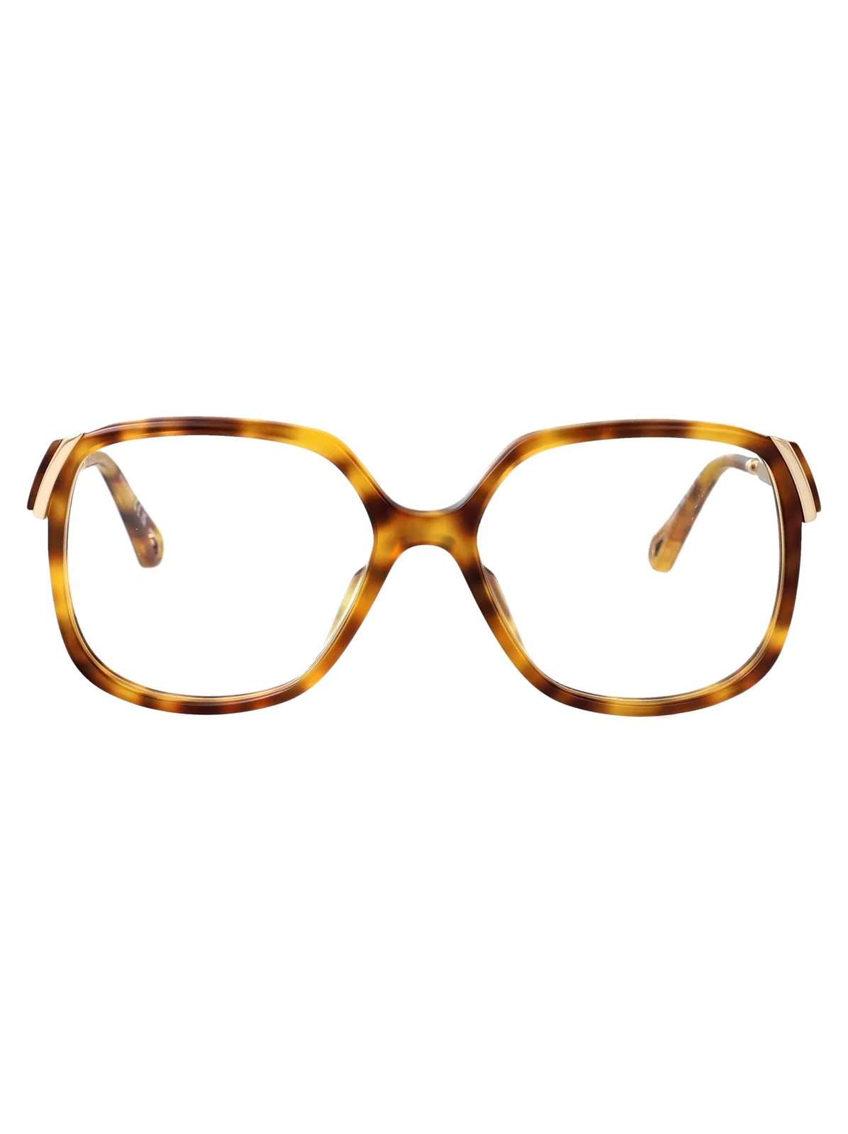 Chloé Havana-gold-transparent Acetate Glasses