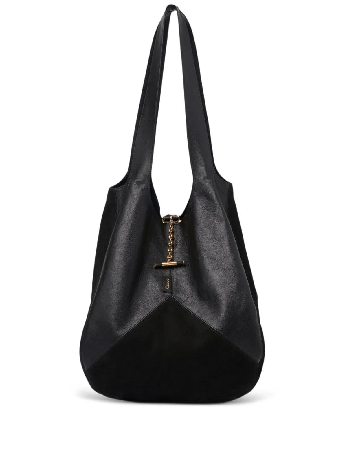 Chloé Black Suede And Leather Balloon Shopping Bag