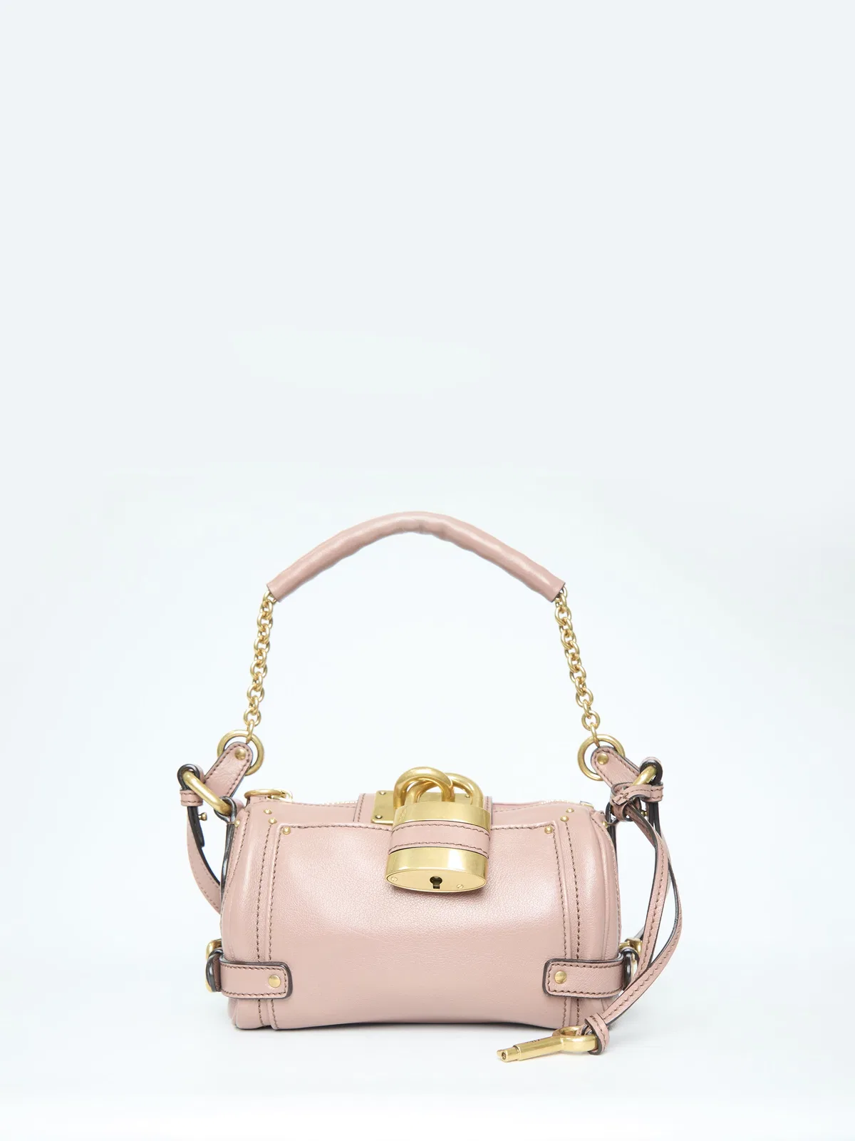 Chloé Antiqued Pink Leather Small Paddington Shoulder Bag