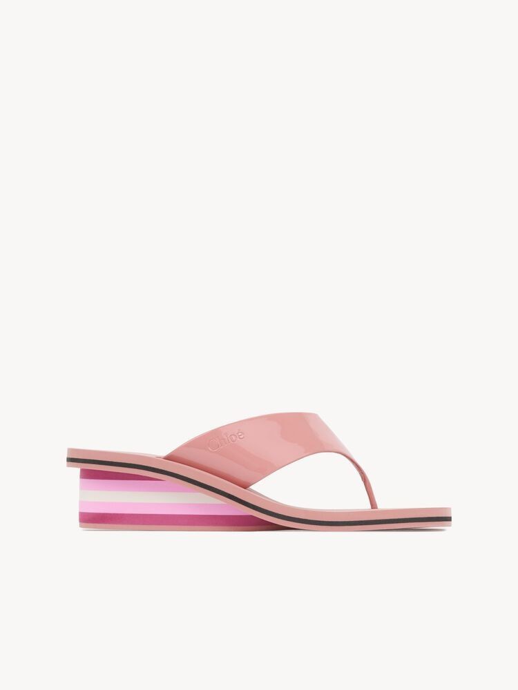 Chloe Swimming Cool Wedge Thongs Coffee Pink