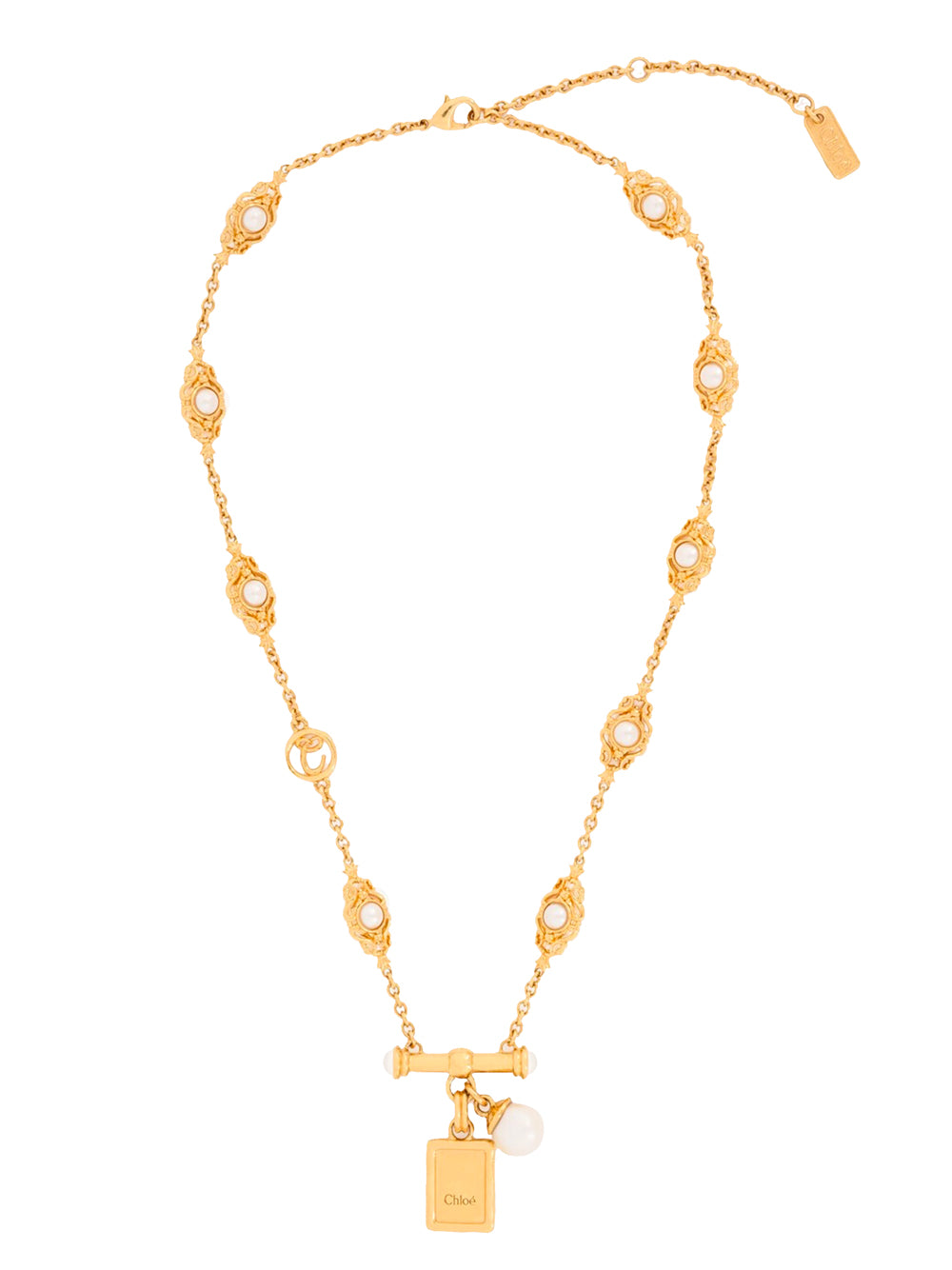 Brass & Resin Pearls Chocker Necklace