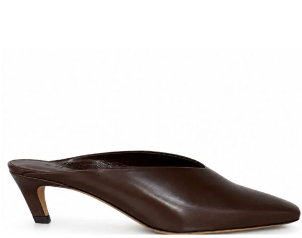 Brown Pointed Toe Kitten Shoes