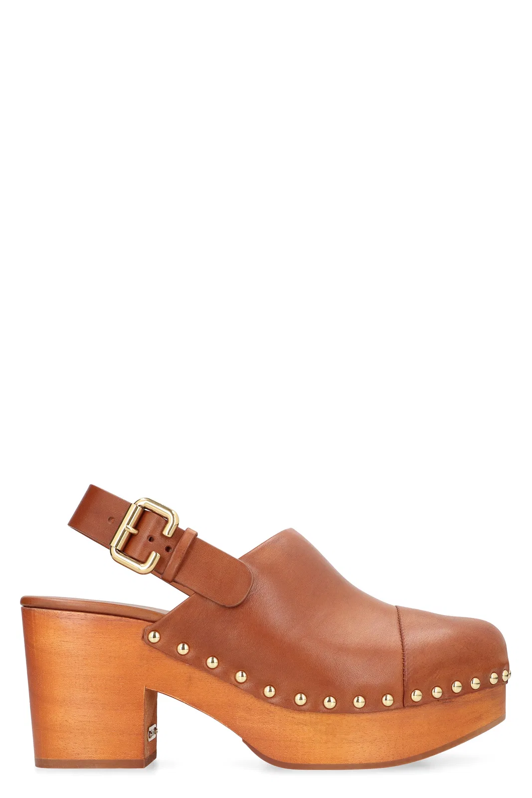 Chloé Brown Jeannette Clogs With Studs