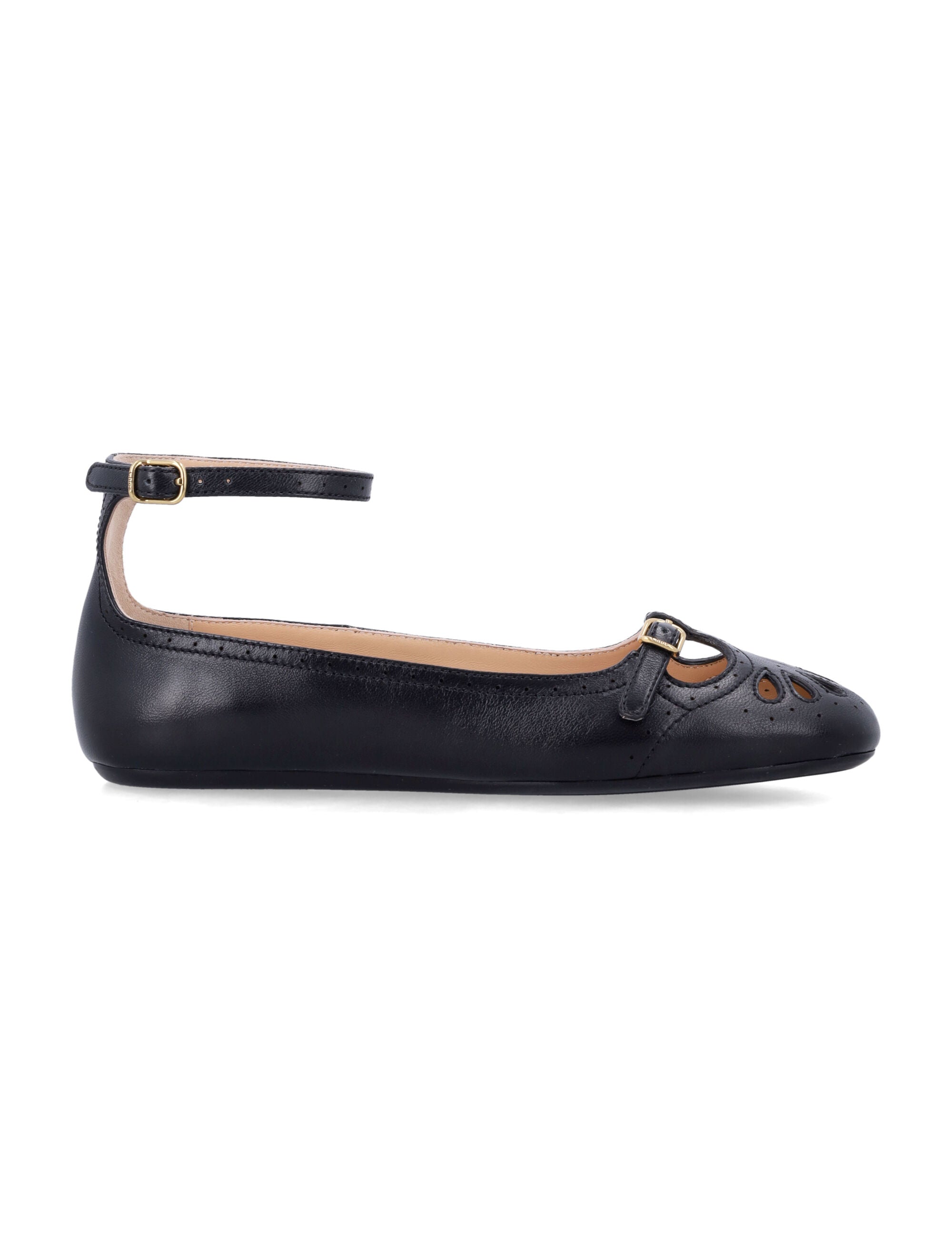 Misty Lambskin Ballerinas With Buckle