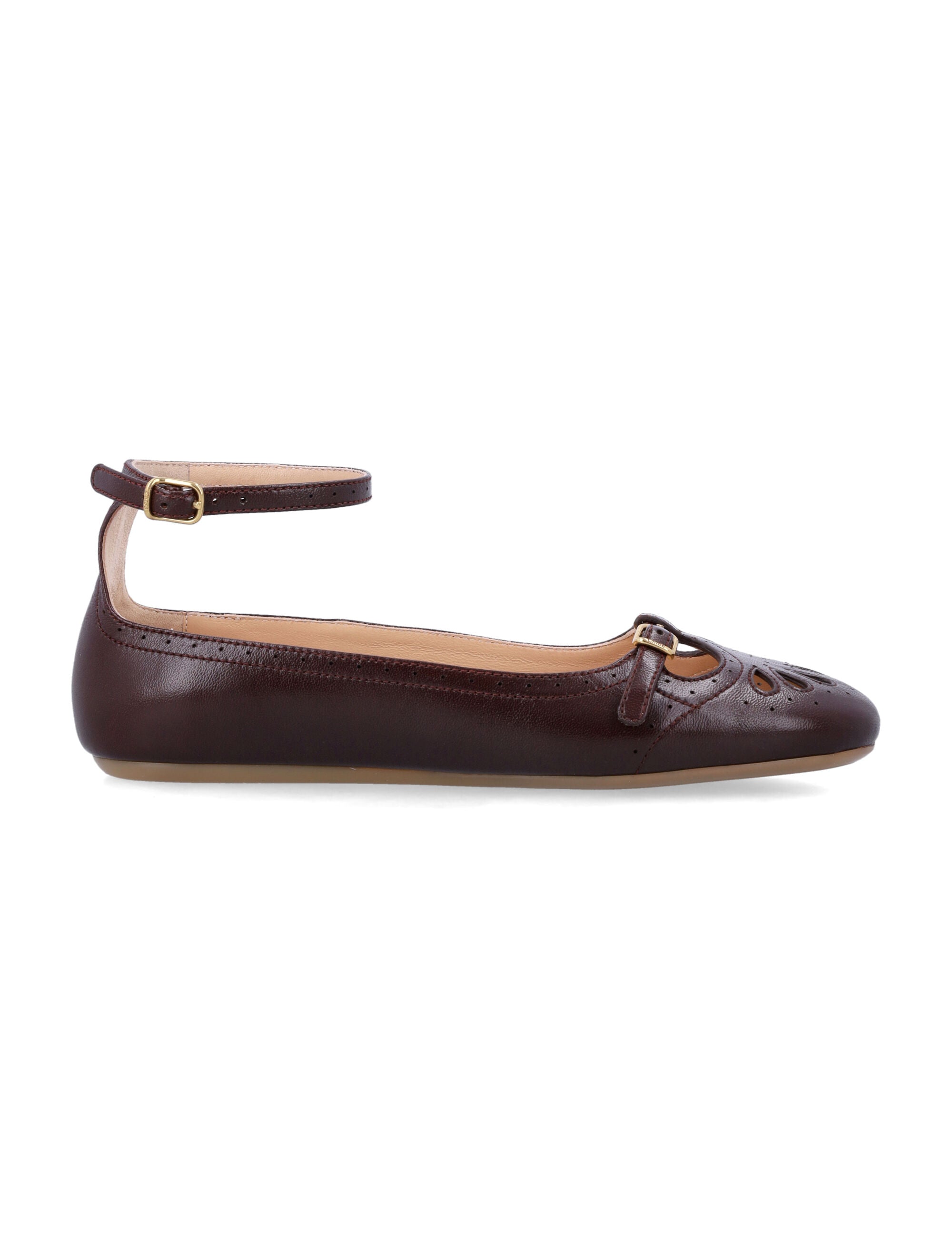 Misty Lambskin Ballerinas With Buckle
