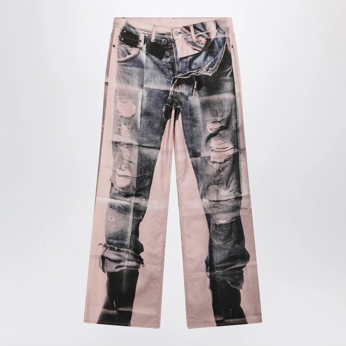 Acne Studios Panelled Denim Jeans In Pink