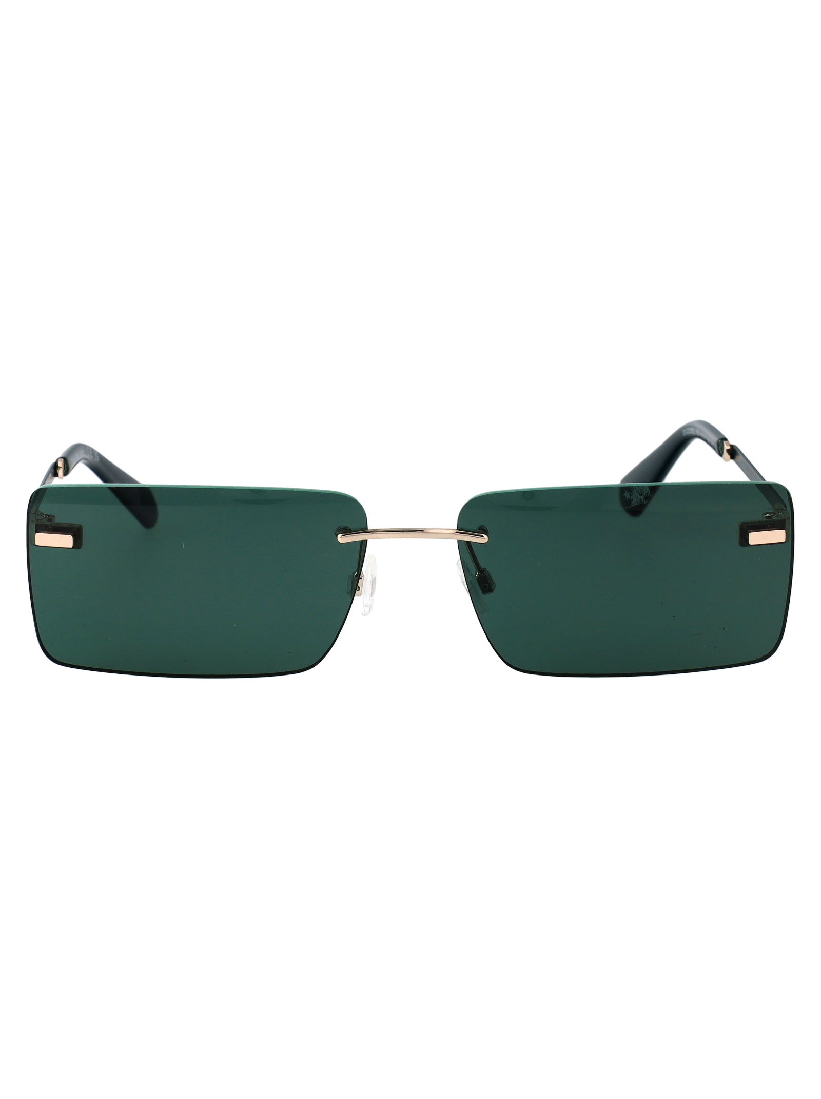 Gold/Green Metal Sunglasses