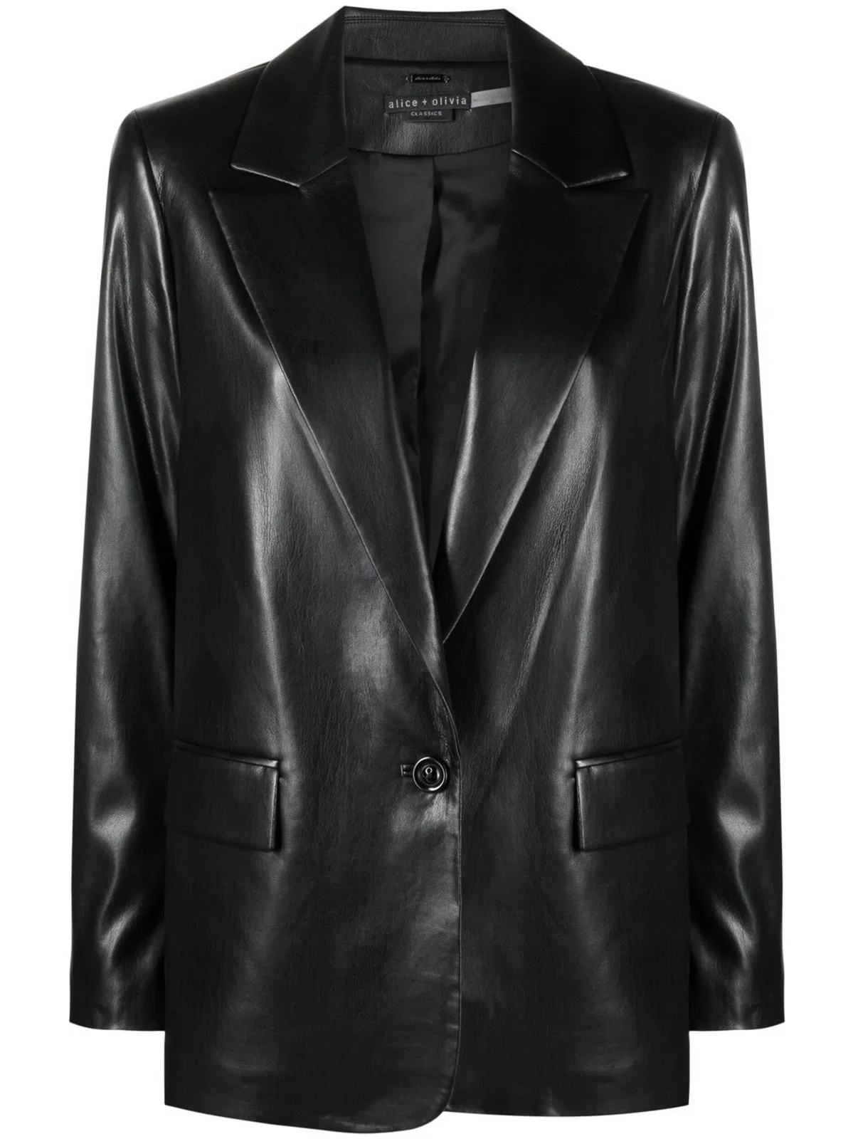 Faux Leather Blazer Jacket