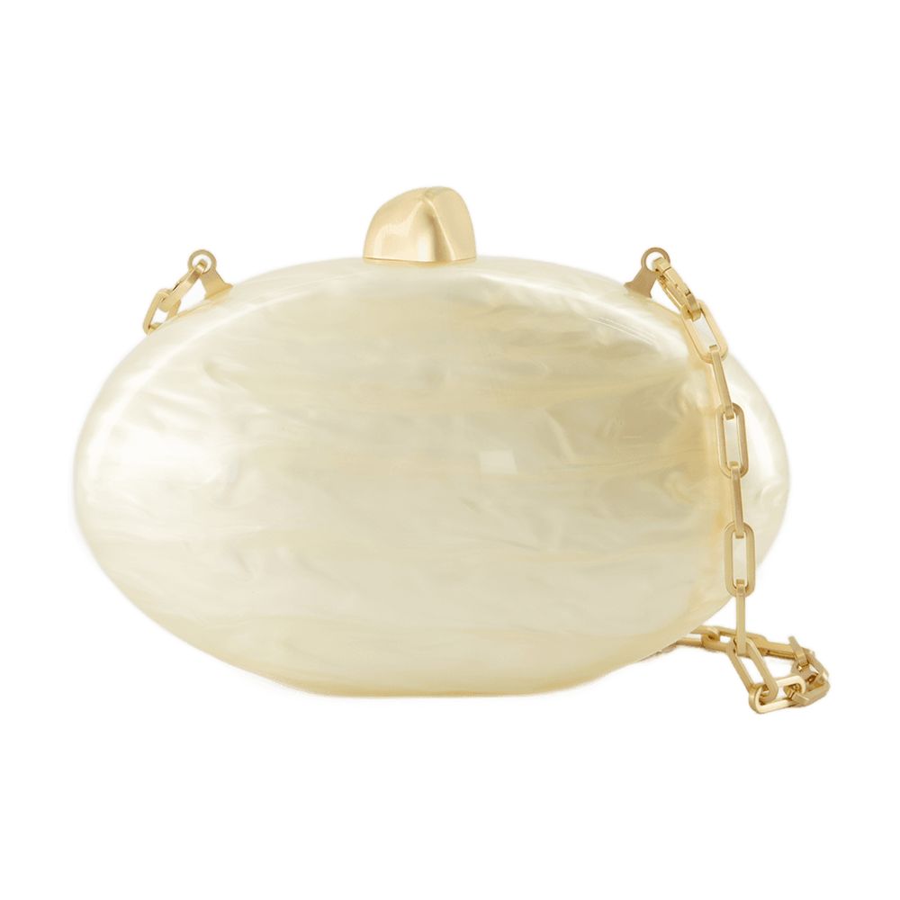 Ivory Acrylic Brass Clutch