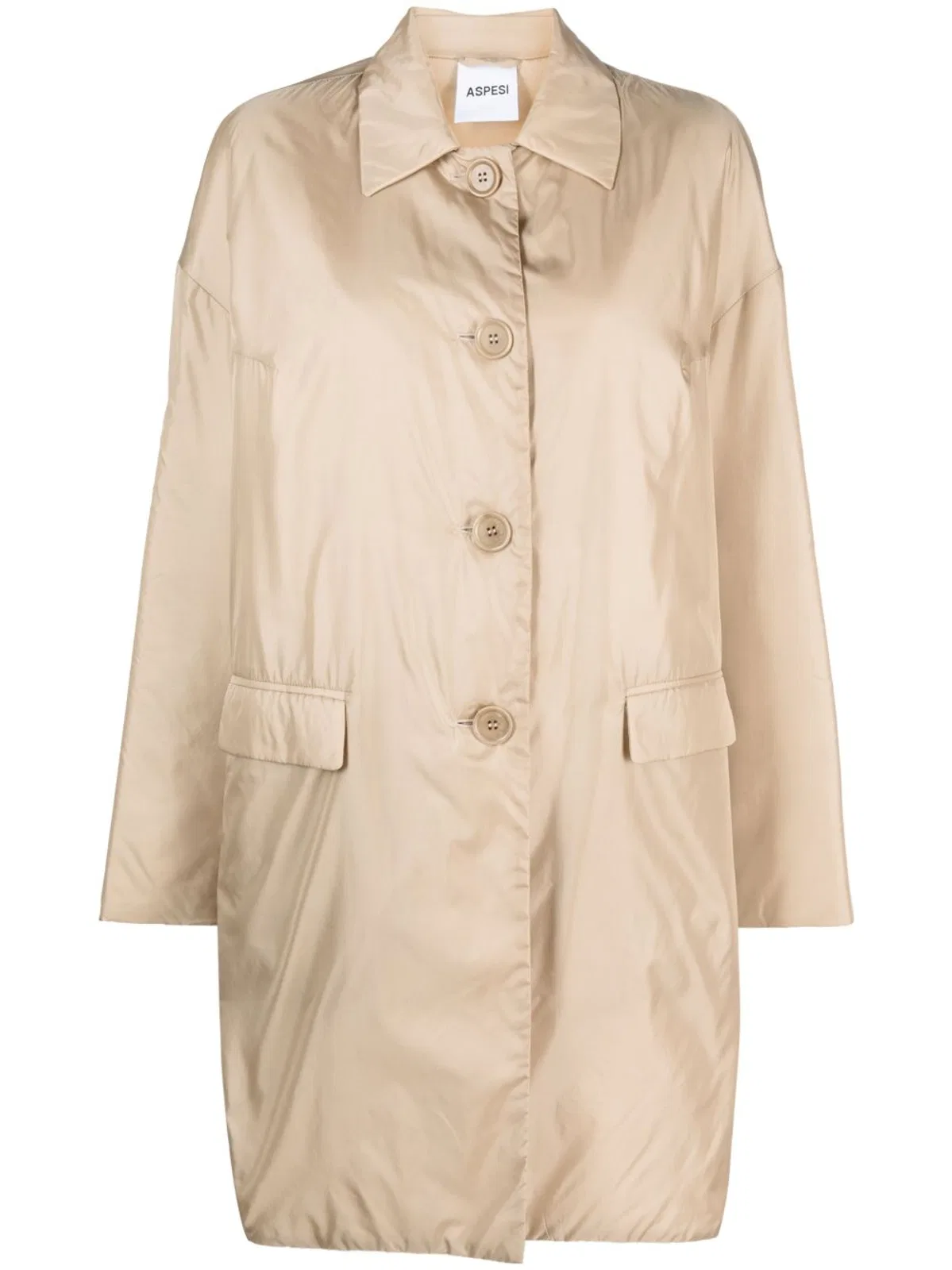 Aspesi Casual Long Sleeve Notched Collar Jacket In Neutral