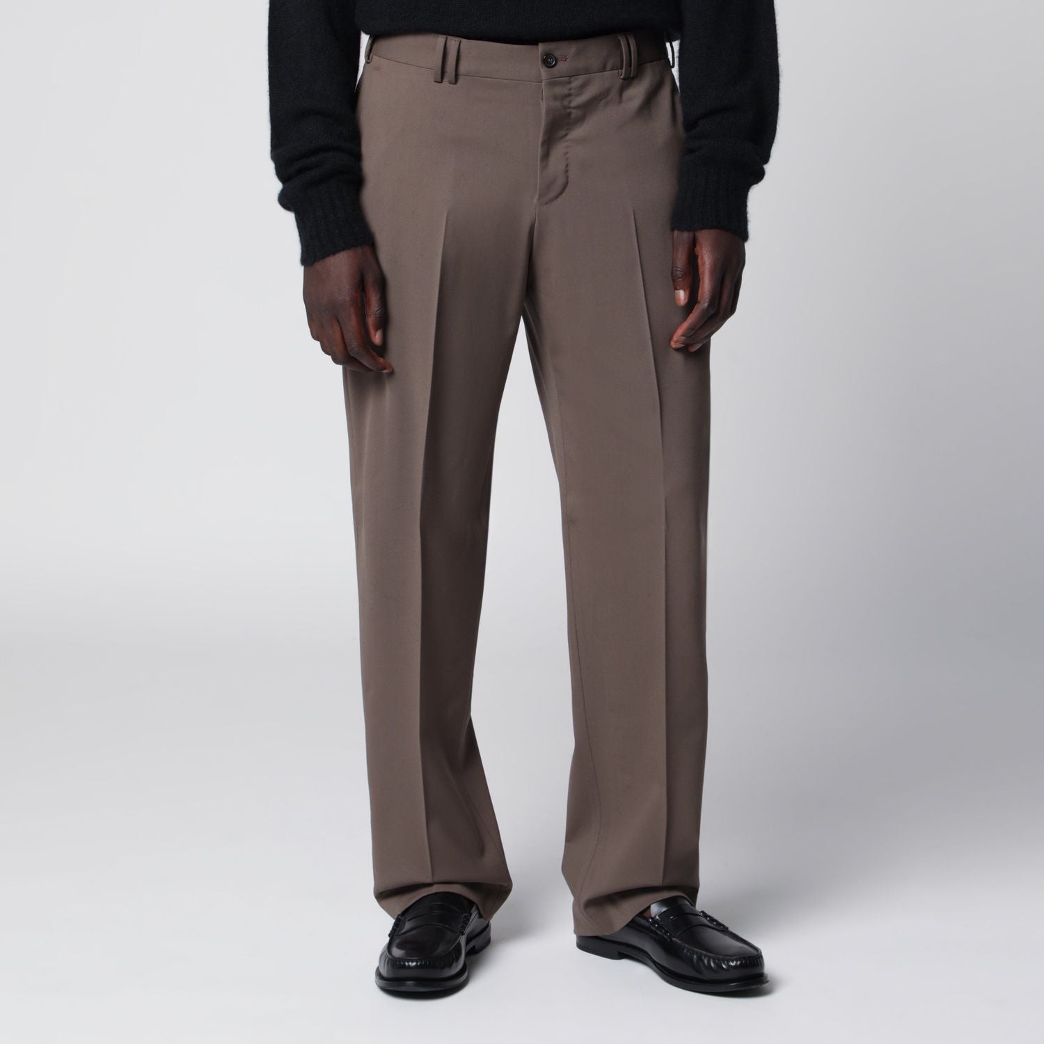 Taupe Woolblend Trousers