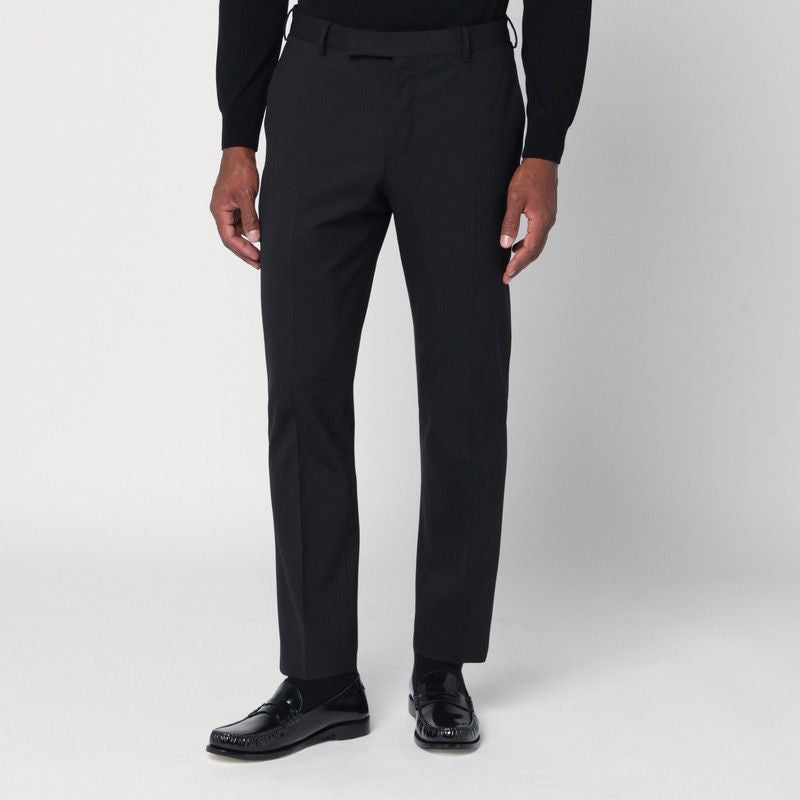 Dieci Trousers In Black Wool Blend