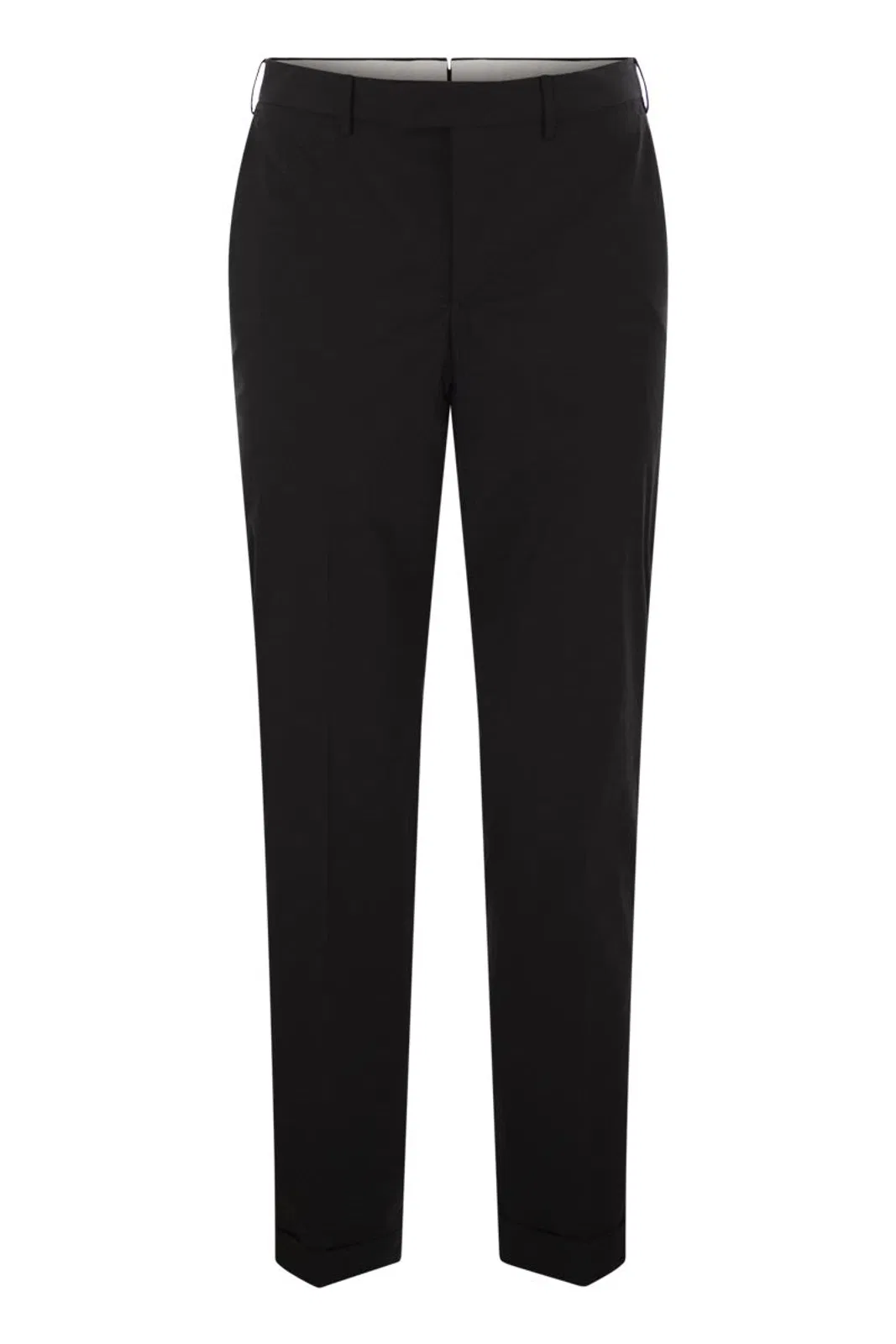 Pt01 Master Super Slim Stretch Gabardine Trousers In Black
