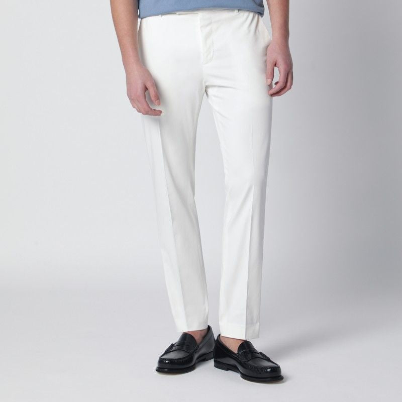 White Slimfit Cottonblend Trousers