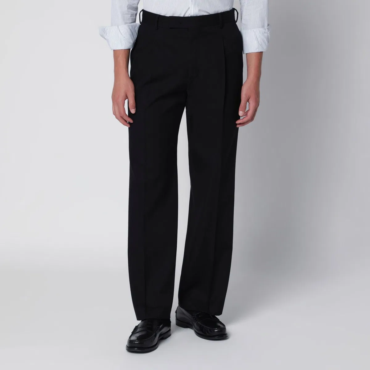Pt01 Black Cotton Trousers