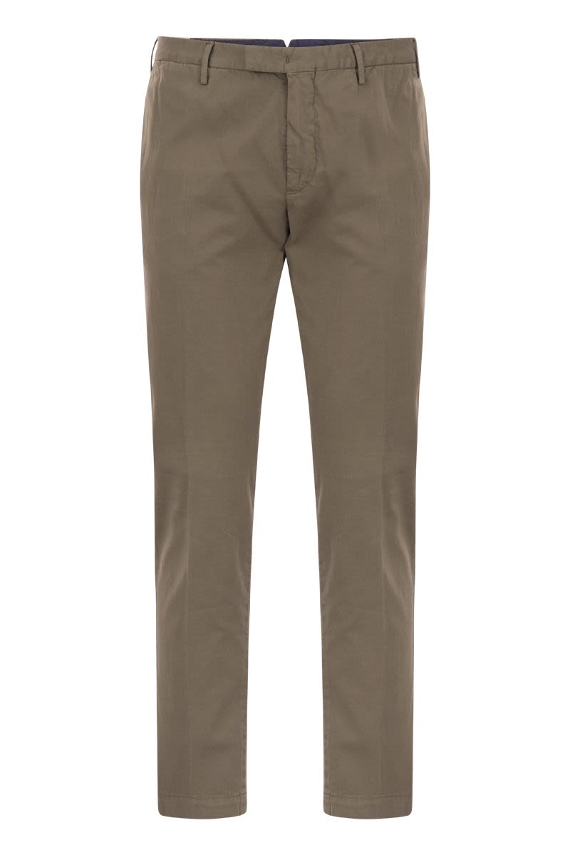 Superslim Trousers In Cotton And Silk