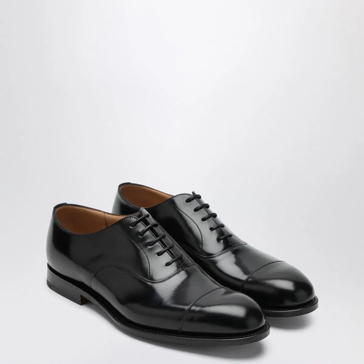 Church's Black Smooth Leather Consul Laceup Shoes