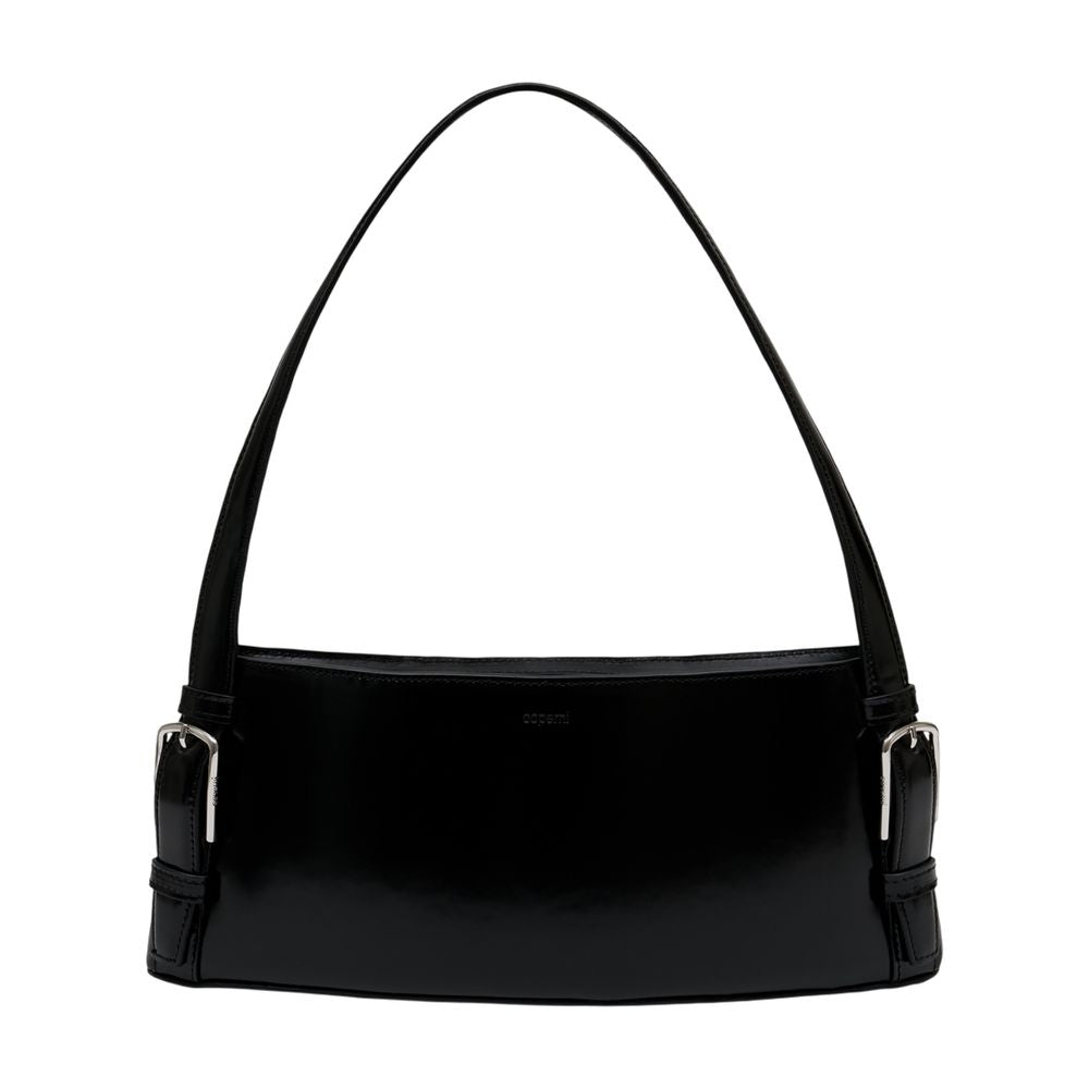 Ergonomic Shoulder Bag - - Leather - Black