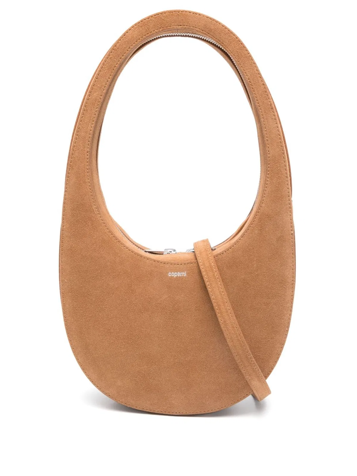 Coperni Camel Brown Two-way Zip Cut-out Bag In Beige