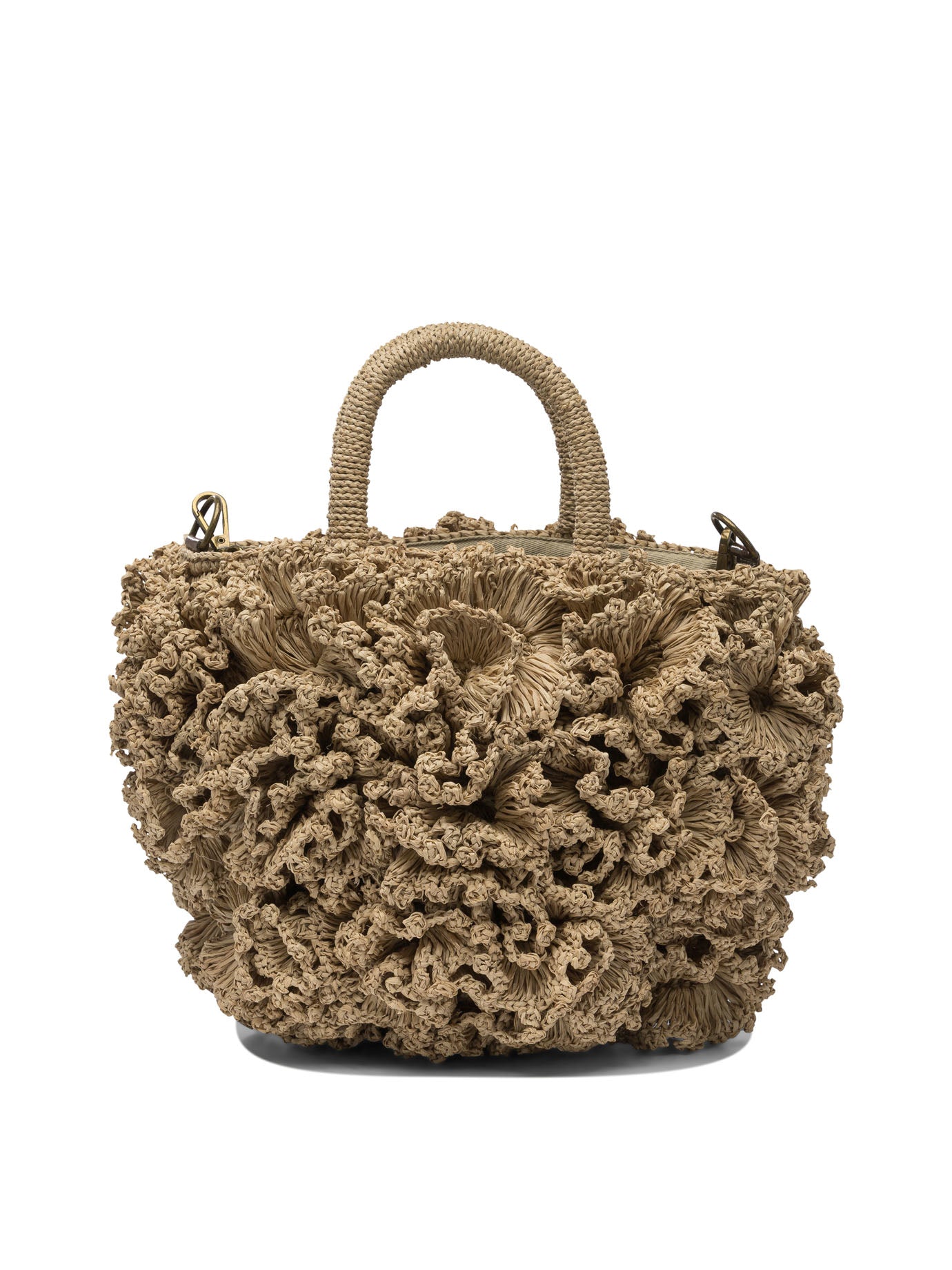 Beige Raffia Handbag