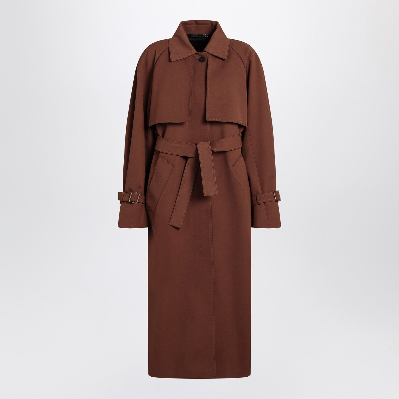 Brown Rainproof Gabardine Trench Coat