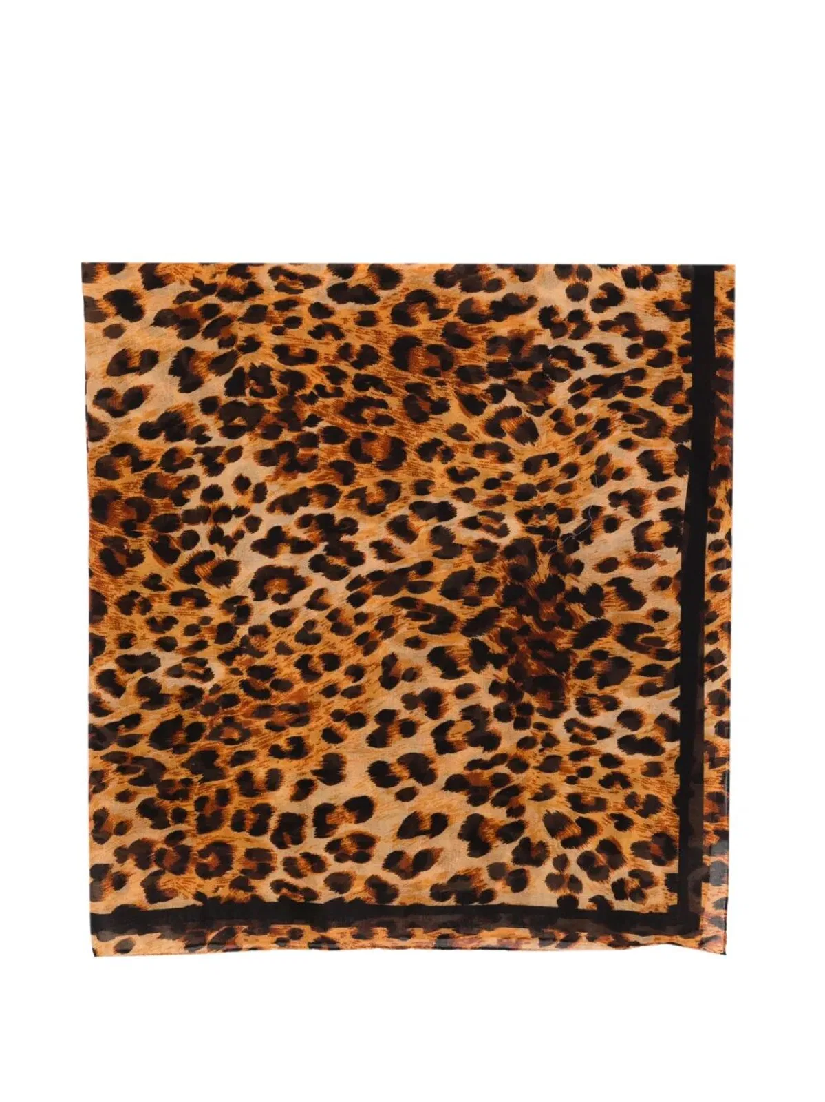 Destin Cotton "quadra" 125x125 Cm Animalier Print In Black