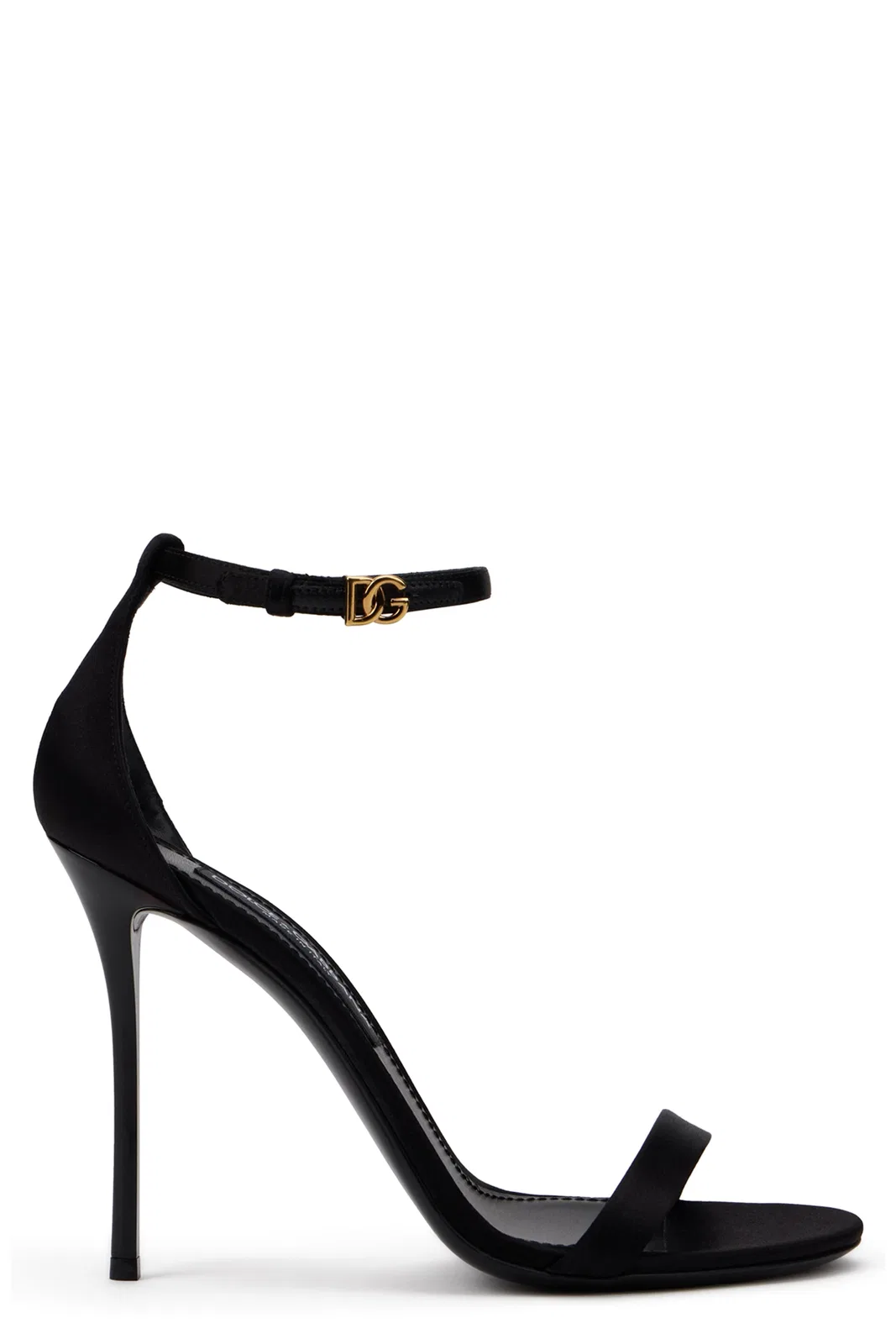 Dolce & Gabbana Keira Sandal In Black Satin