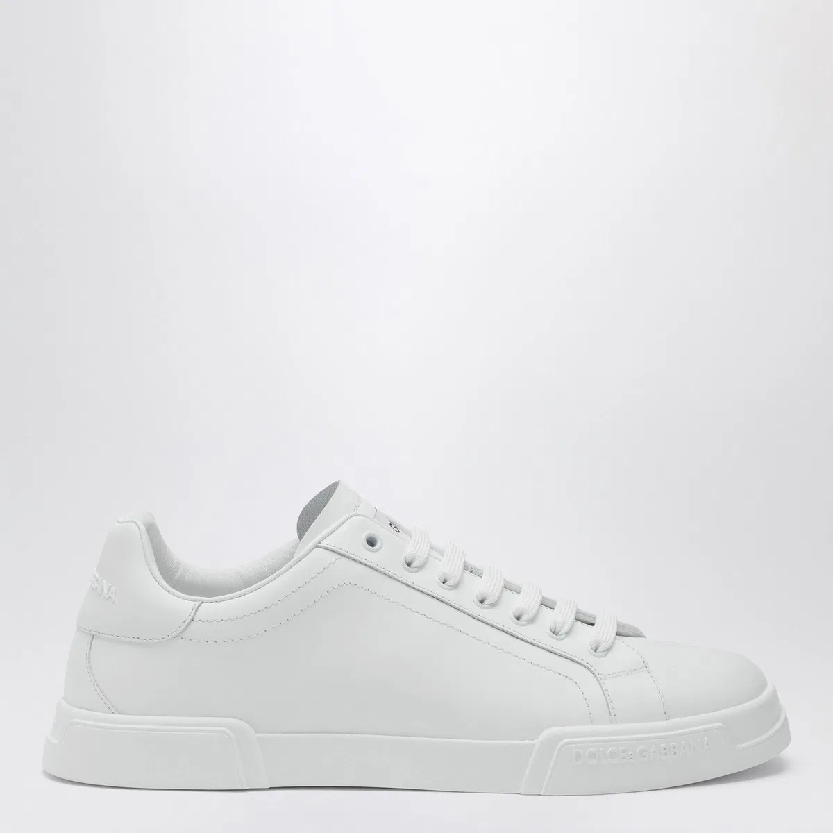 Dolce&Gabbana White Portofino Sneakers In Leather