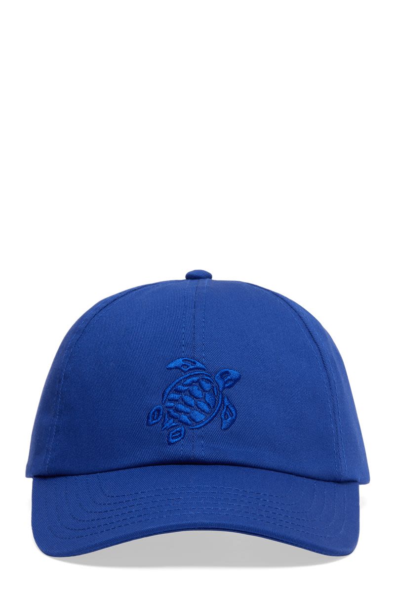 Cotton Cap With Embroidered Turtle