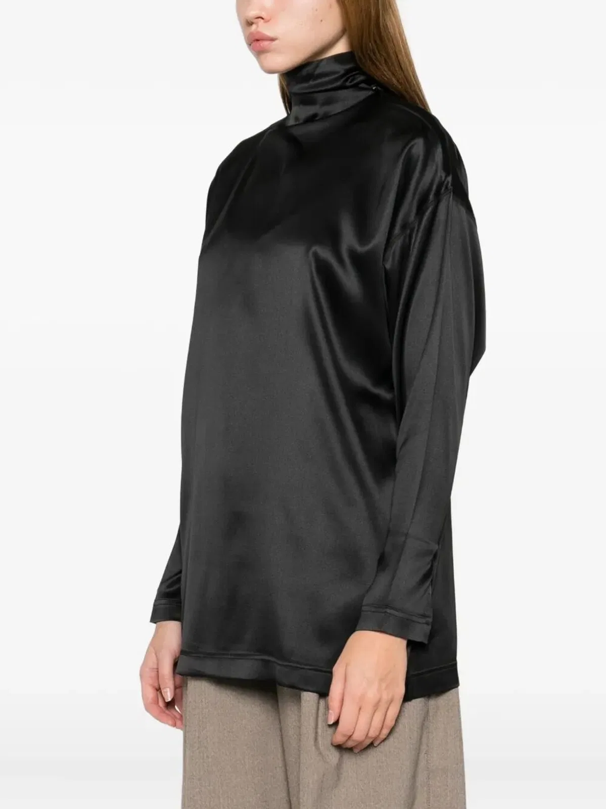 Phoebe Philo Liquid Knot Collar Top In Black