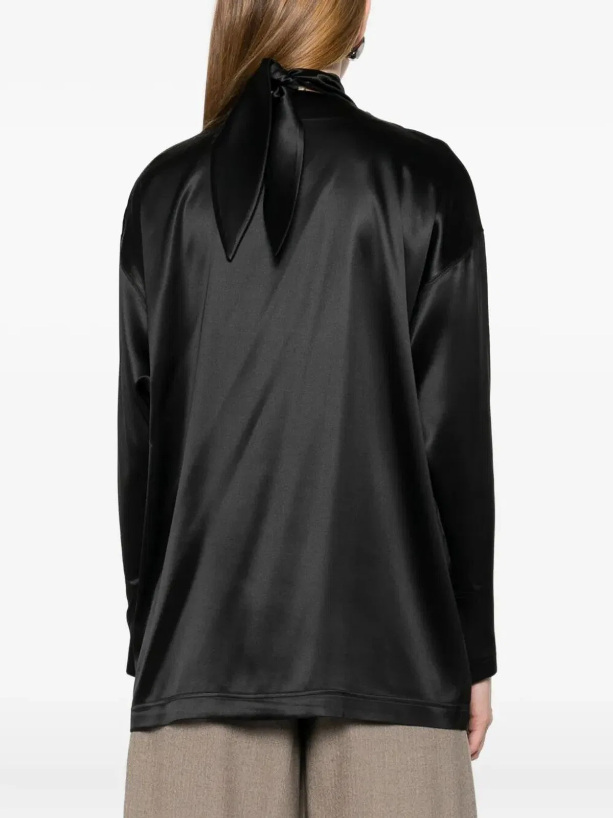 Phoebe Philo Liquid Knot Collar Top In Black
