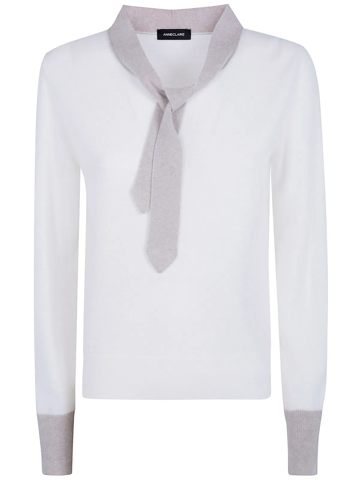 Round Neck Sweater With Tie