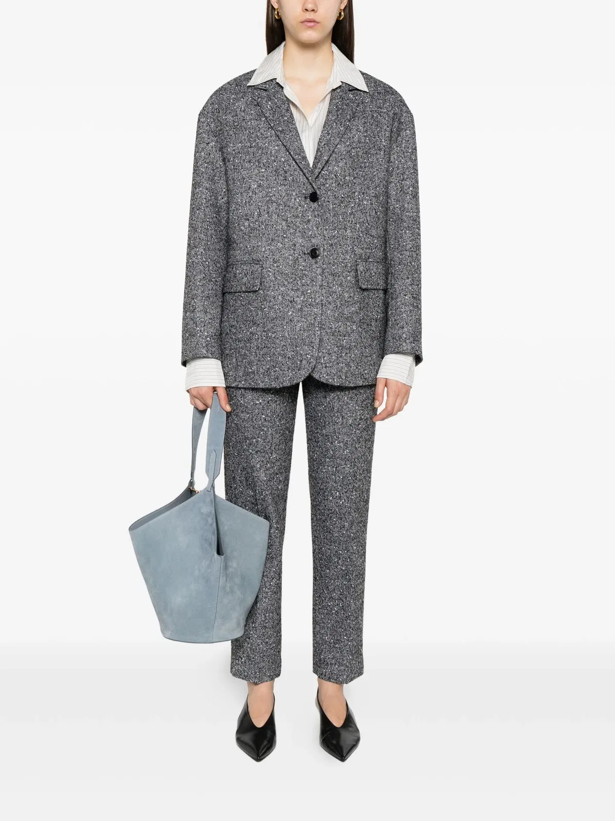 Ermanno Scervino Wool Polyamide Viscose Pants In Gray