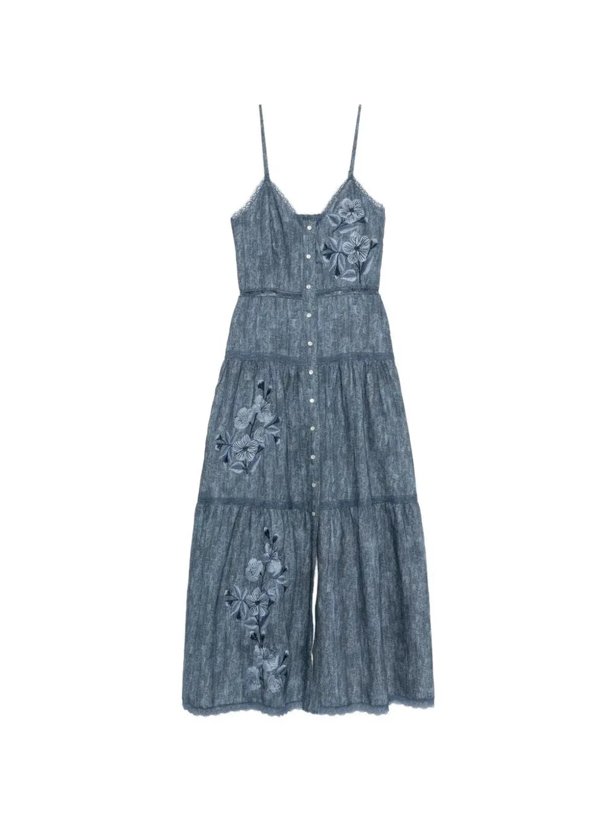 Dark Denim Linen Maxi Dress