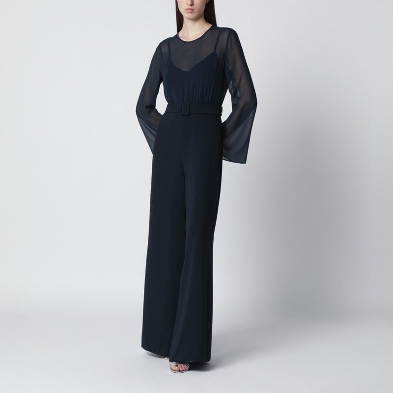 Blue Jumpsuit With Belt