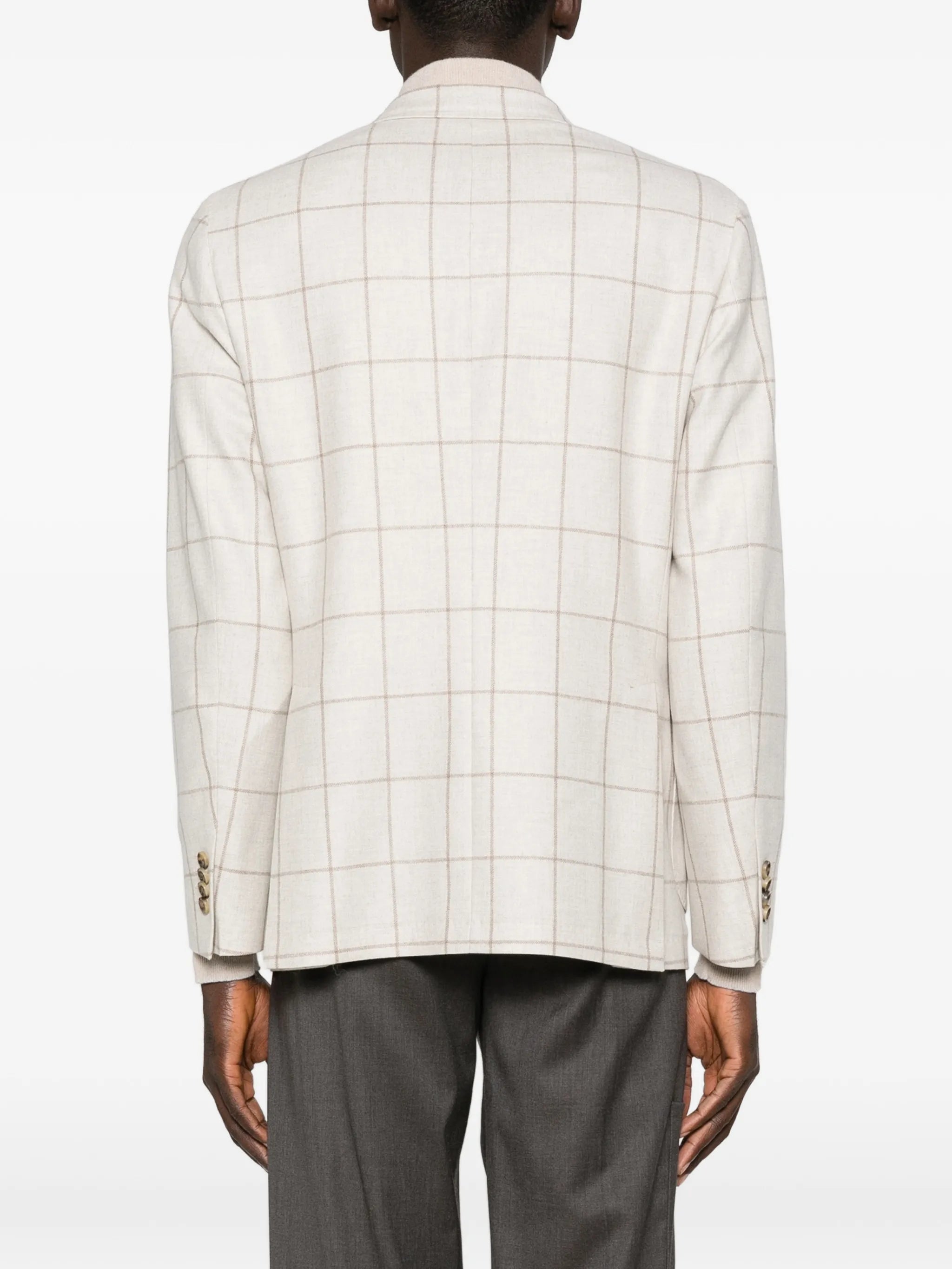 Latorre Grid-pattern Blazer In Animal Print