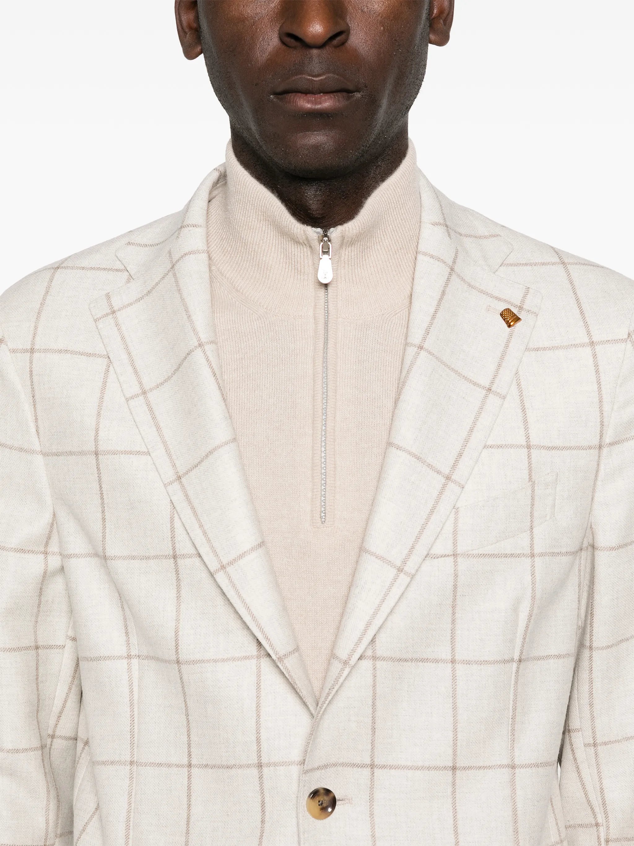 Latorre Grid-pattern Blazer In Animal Print