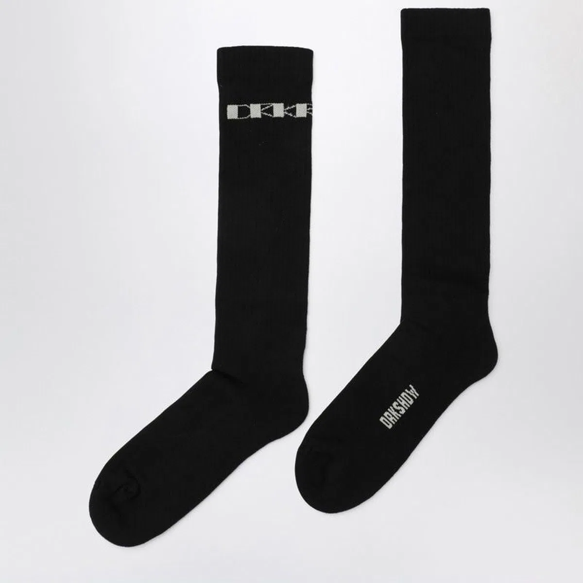 Black Cotton Socks With Logo