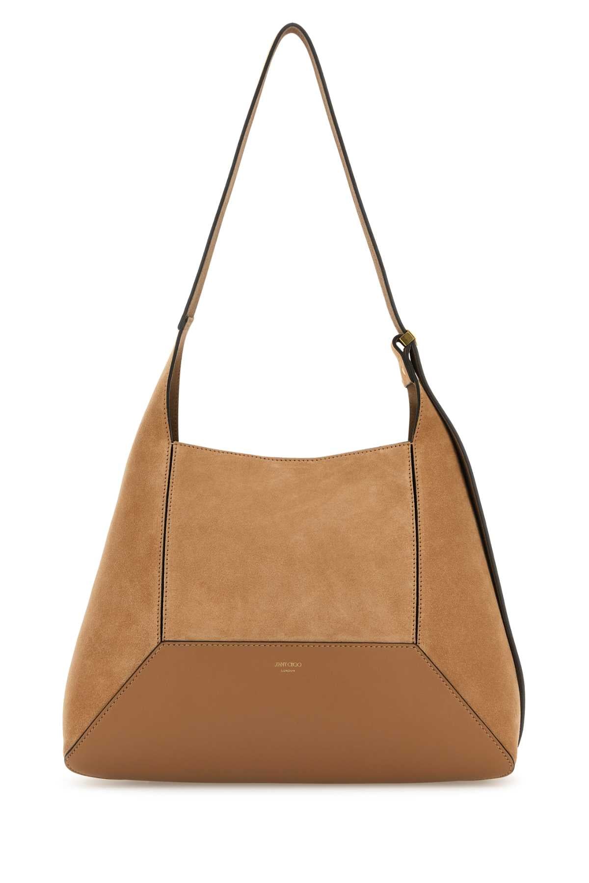 Camel Suede Medium Diamond Shoulder Bag