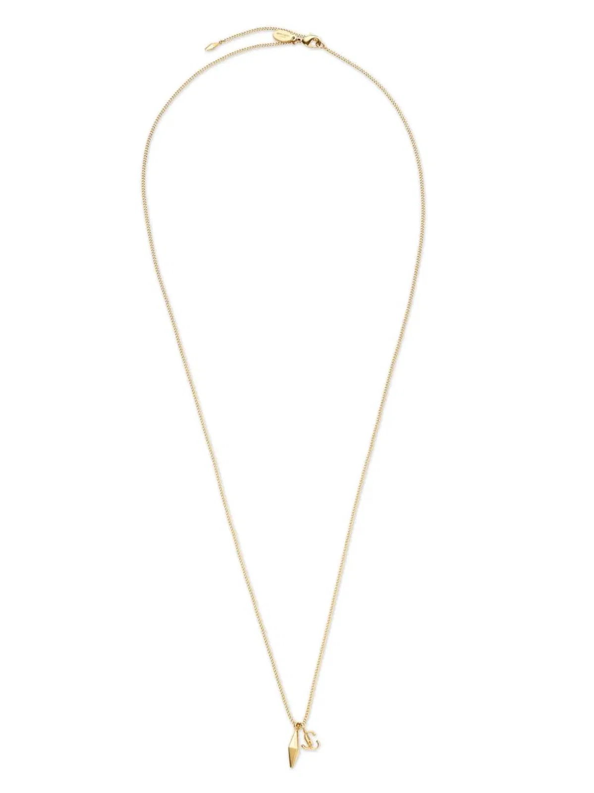 Gold Metal Diamond Jc Pendant Necklace
