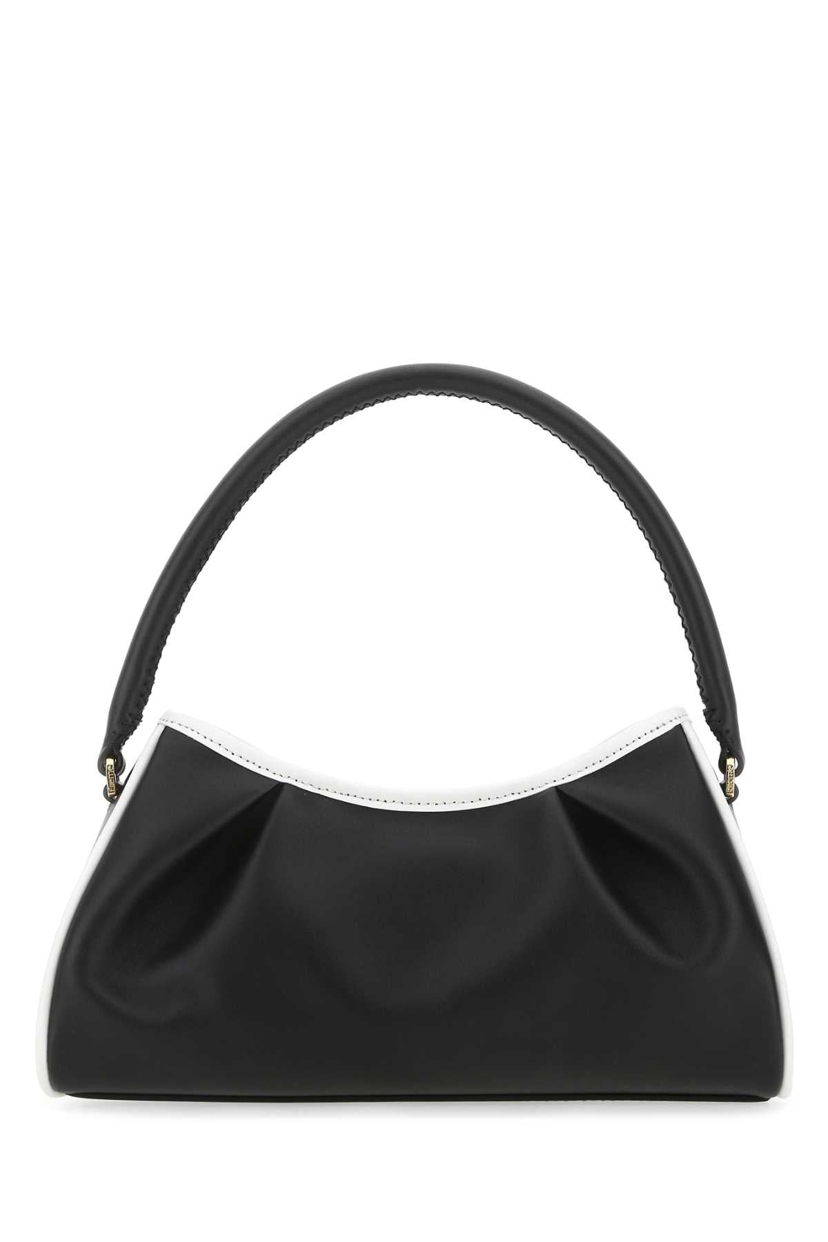 Two-Tone Leather Dimple Moon Shoulder Bag