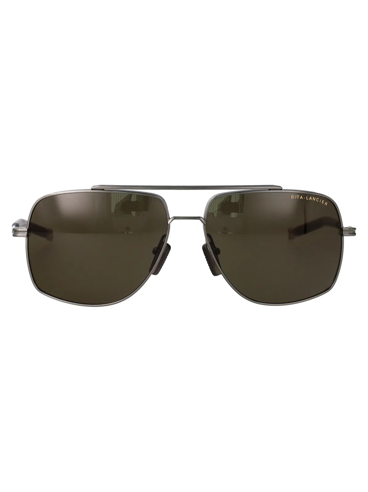Brushed Antique Silver Metal Sunglasses