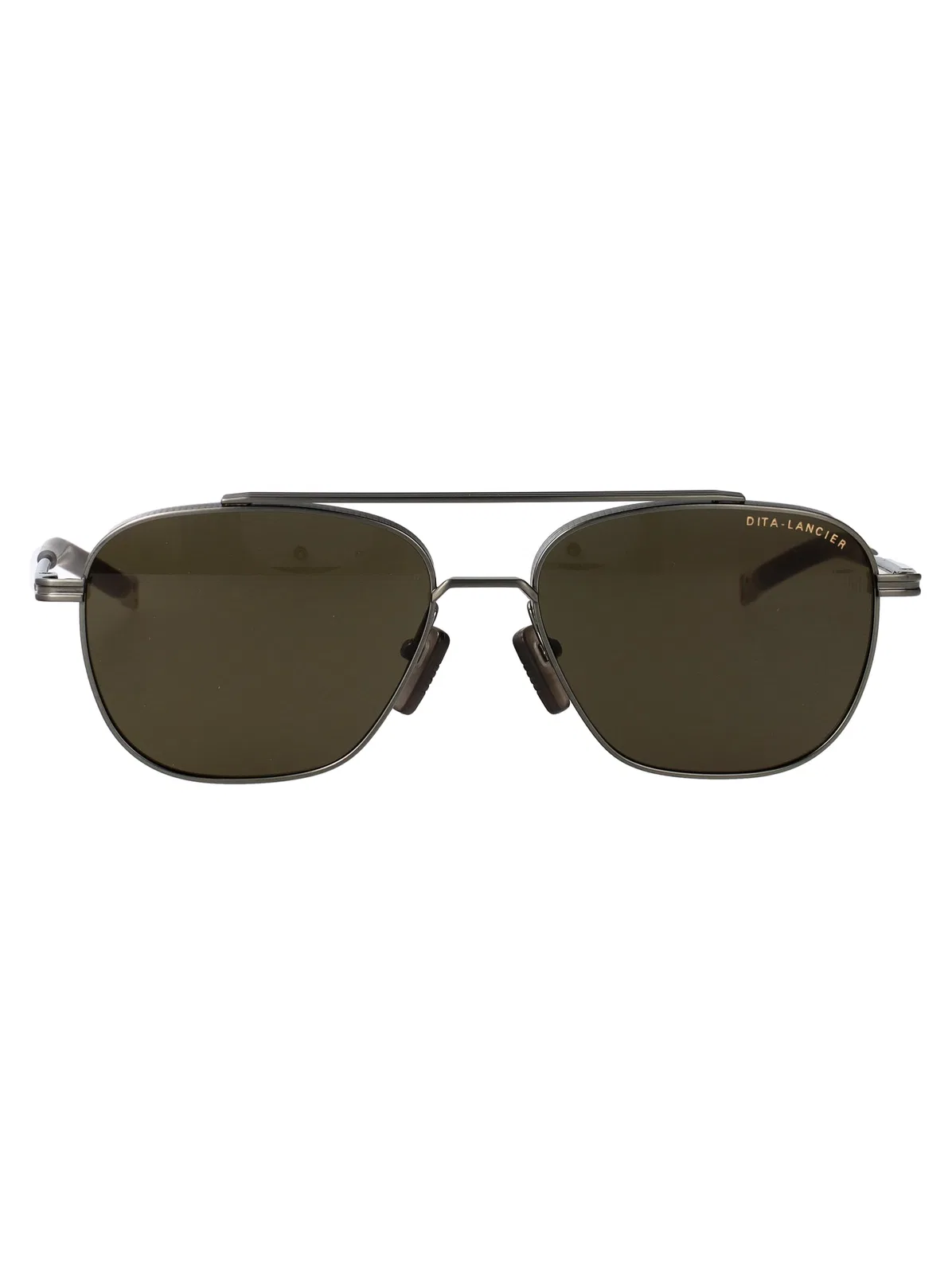 Brushed Antique Silver Metal Sunglasses